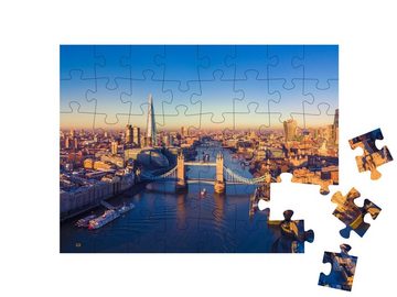 puzzleYOU Puzzle Blick auf London und die Themse, England, 48 Puzzleteile, puzzleYOU-Kollektionen London, Skylines, London Skyline