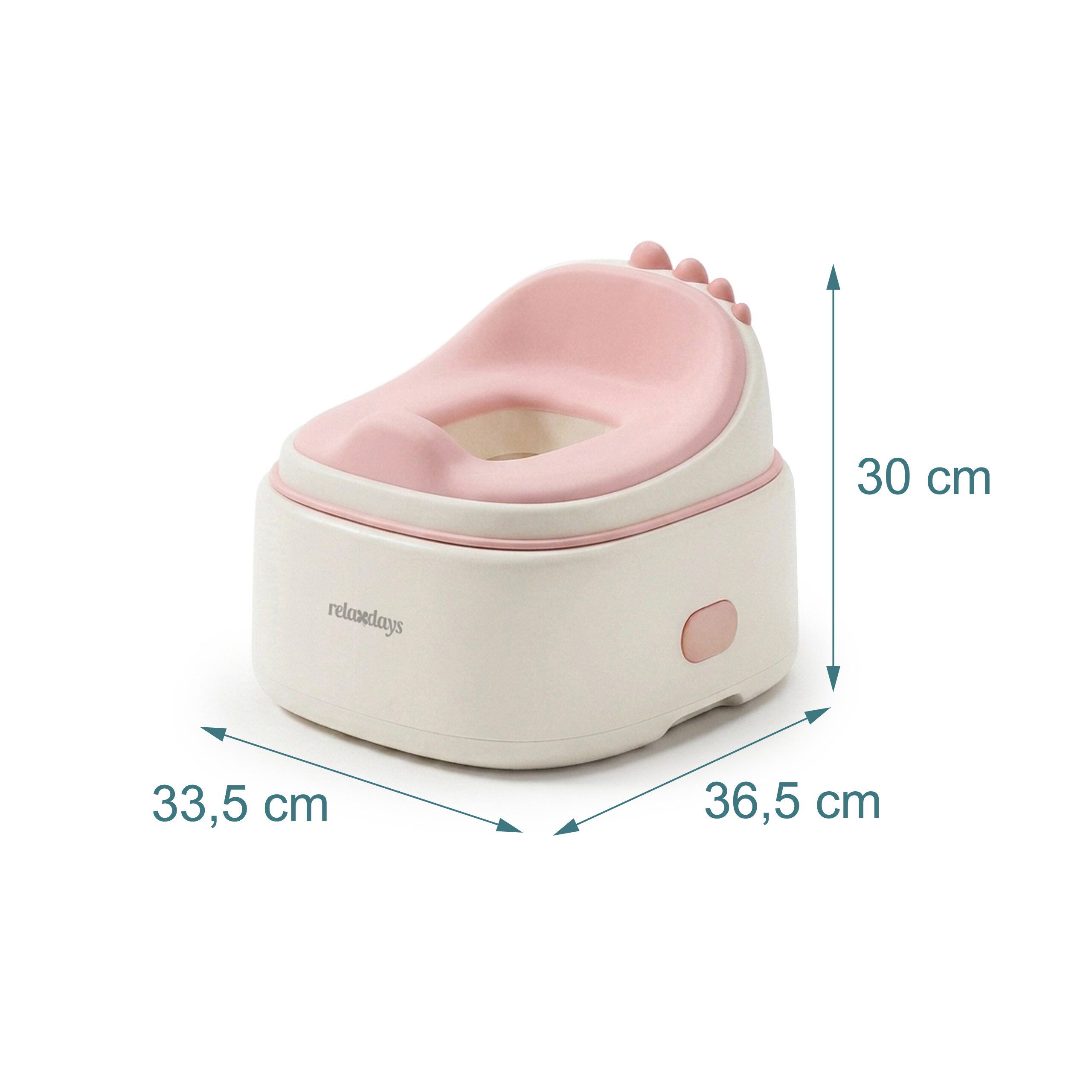 relaxdays Toilettentrainer Töpfchen 4-in-1 Dino mit Deckel, (2-tlg), Rosa – Bild 4 von 5