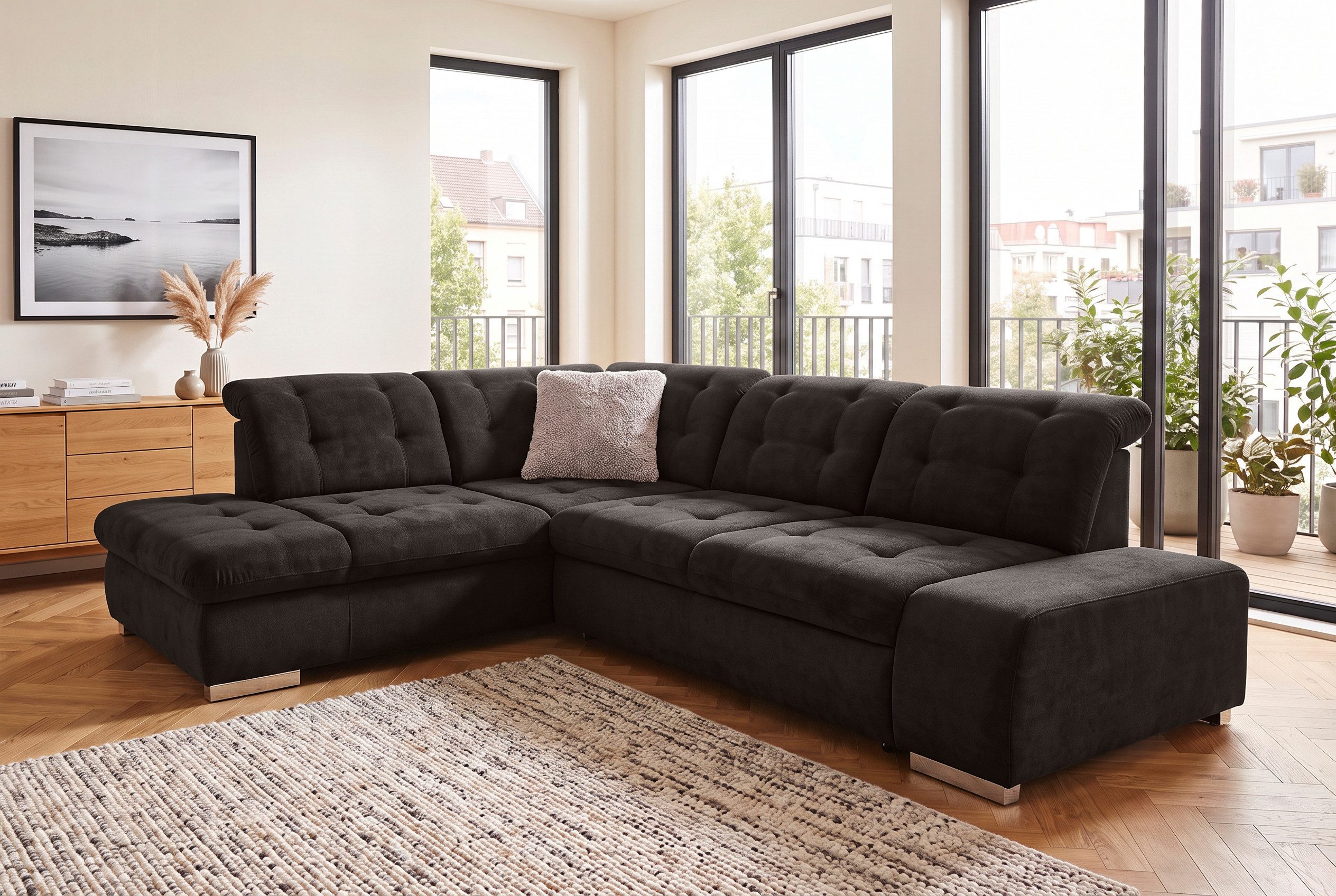 sit&more Ecksofa Pale L-Form, inklusive Kopfteilverstellung, wahlweise mit Schlaffunktion
