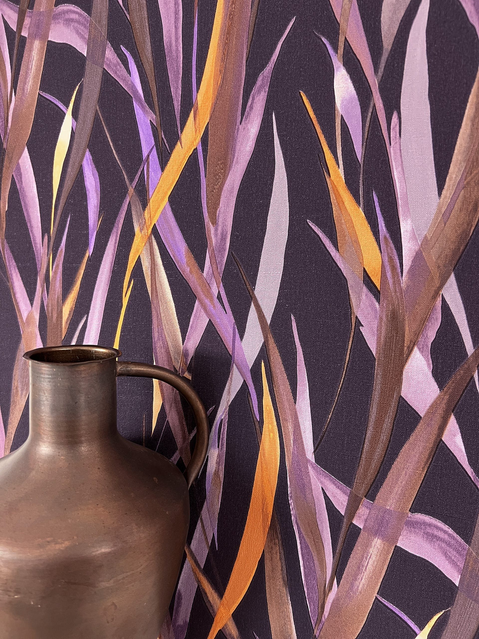 Newroom Vliestapete Phelan Violett Tapete Mustertapete Pflanzen,Grashalme,G günstig online kaufen