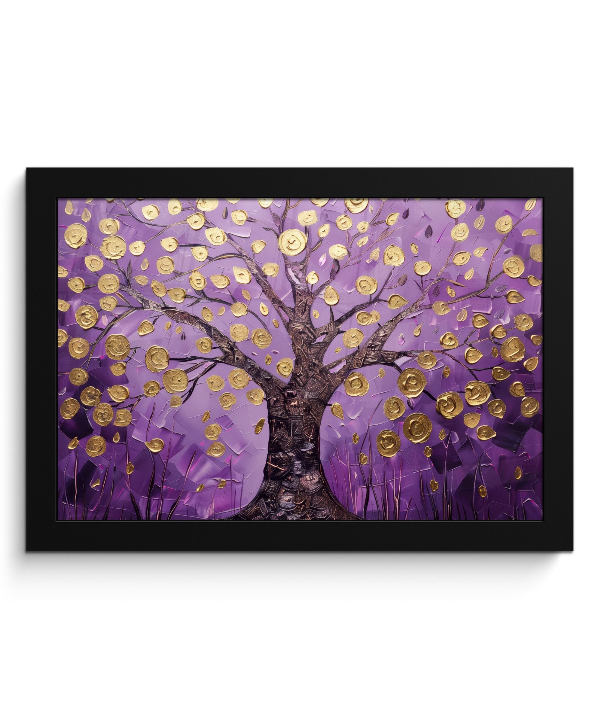 Poster Baum des Lebens - Baum - Lila - Gold - Modern