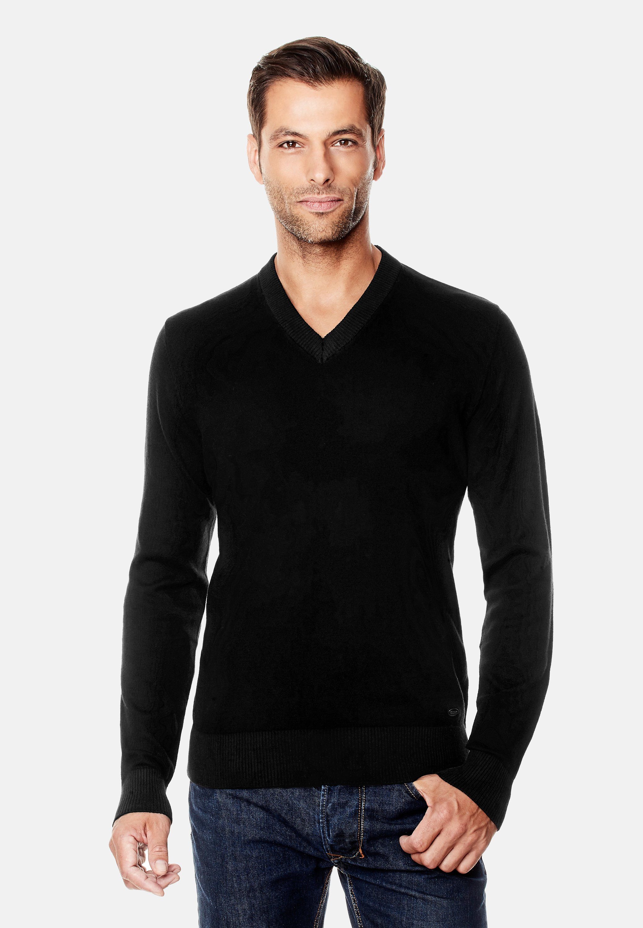 Vincenzo Boretti V-Ausschnitt-Pullover tailliert V Neck günstig online kaufen