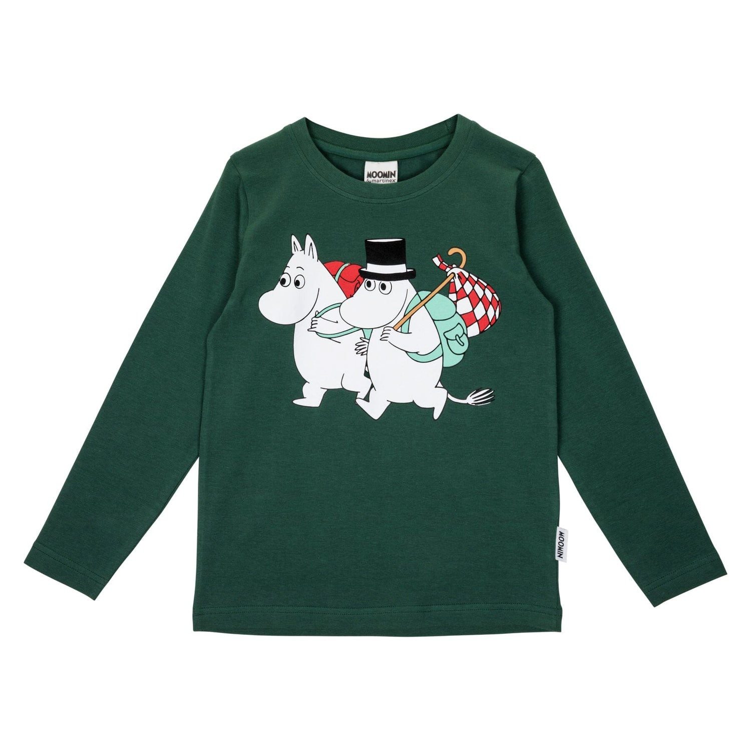 Moomin by Martinex Langarmshirt MOOMIN Kinder Longsleeve „On the Road“ Grün – © Moomin Characters
