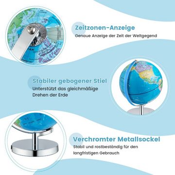 COSTWAY Globus, mit Licht, Sternbildkarte & Geografische Karte, φ23cm