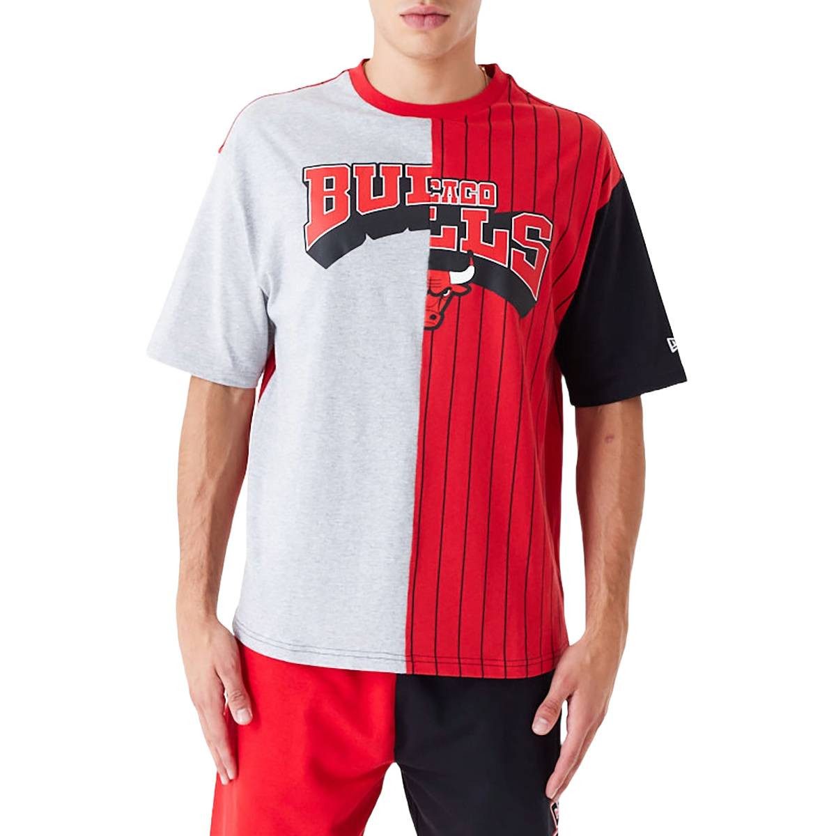 New Era T-Shirt T-Shirt New Era NBA Chicago Bulls Half Pinstripe