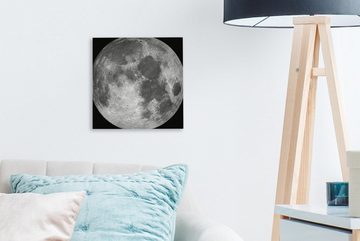 OneMillionCanvasses® Leinwandbild Weltraum - Mond - Nacht, (1 St), Leinwand Bilder für Wohnzimmer Schlafzimmer