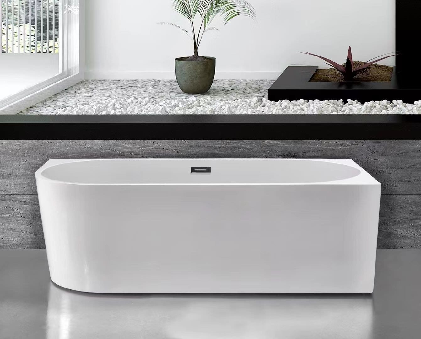 Aloni Badewanne FB3400R, (1-tlg), Aloni Halb-Freistehende Badewanne Eckwann günstig online kaufen
