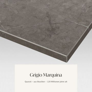MAGNA Atelier Beistelltisch MONTE mit Marmor Tischplatte, Ablagetisch, Metallgestell, Side Table Naturstein, 38x54cm