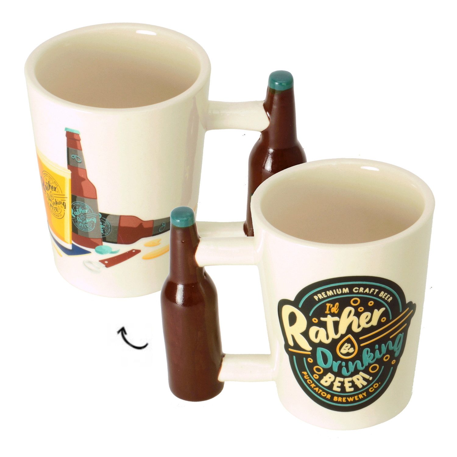 Puckator Tasse Bier Kaffeebecher mit Bierflasche als Griff