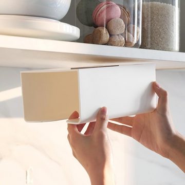 Juoungle Badaccessoire-Set Taschentuchbox mit Schiebeboden, Tissue Box für Taschentücher, weiß