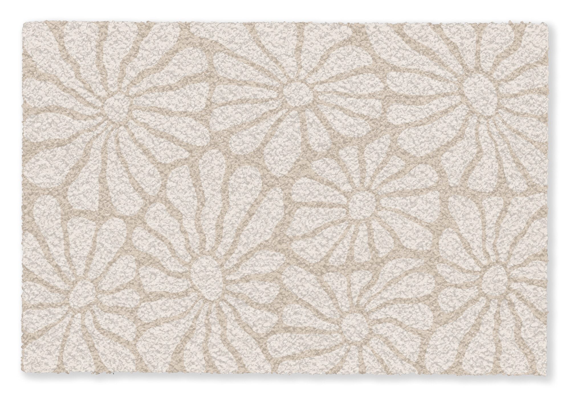 MuchoWow Fußmatte Floral - Druck - Beige - Braun - Minimalistisch, Rechteckig, innen Schmutzfangmatte, Tür, Schmutzfänger Flur, Teppich 60x40 cm