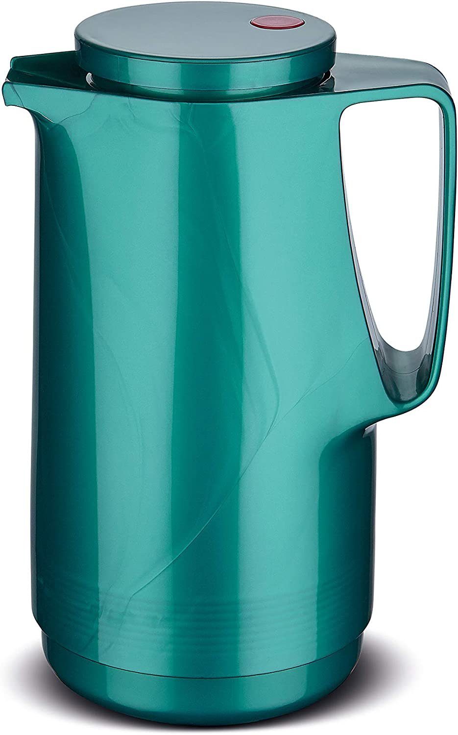 ROTPUNKT Isolierkanne 1,0 Liter Glaseinsatz I hochwertig I langlebig Ivoller Geschmack 760, 1 l, (shiny hummingbird), Glaskolben aus doppelwandigem Rosalin-Glas