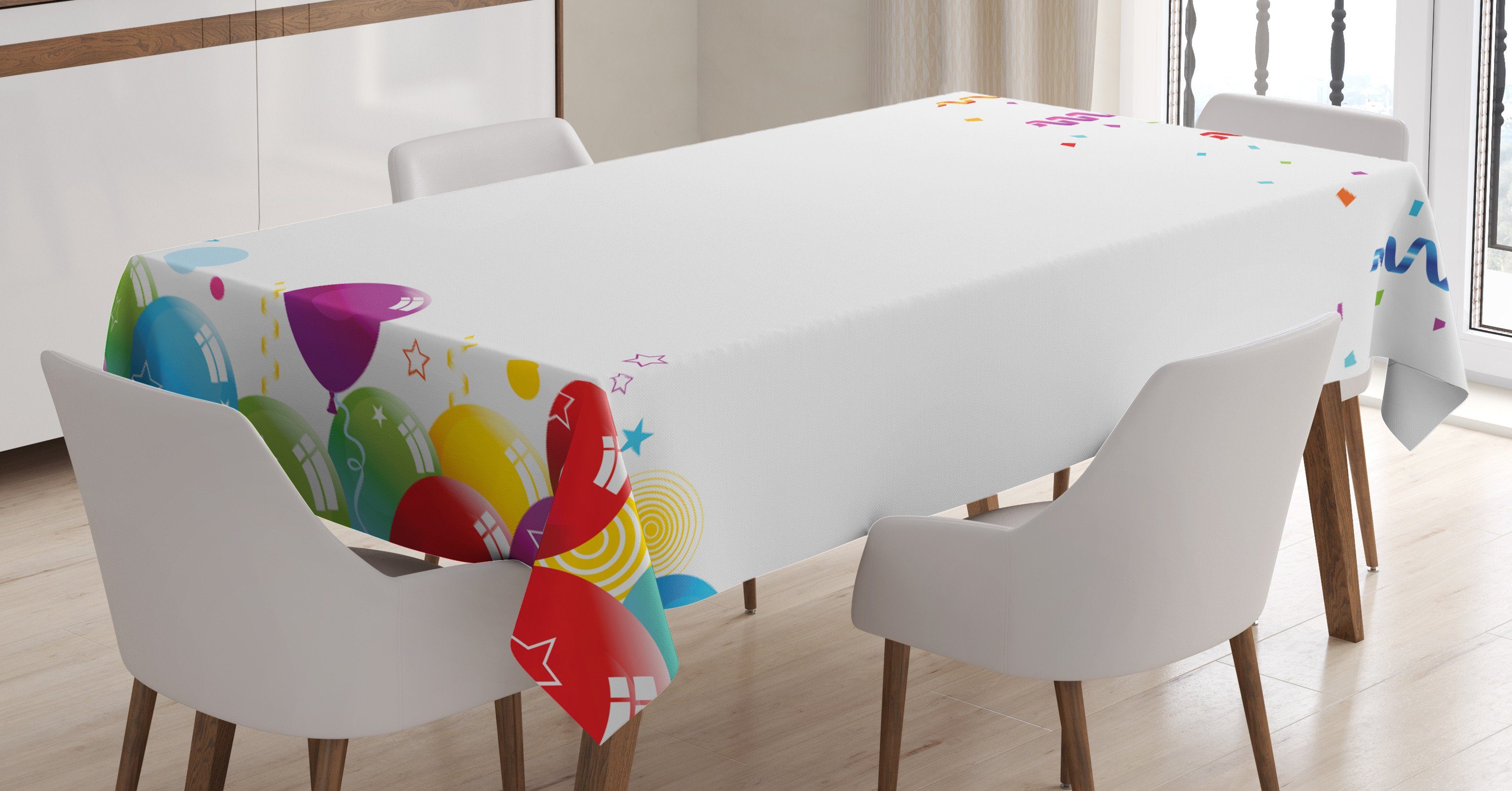 Abakuhaus Tischdecke Farbfest Waschbar Für den Außen Bereich geeignet Klare Farben, Party Balloons