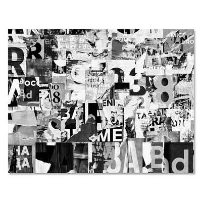 wandmotiv24 Leinwandbild Kunst, Schwarz-Weiß, Collage, Schwarz & Weiss (1 St), Wandbild, Wanddeko, Leinwandbilder in versch. Größen
