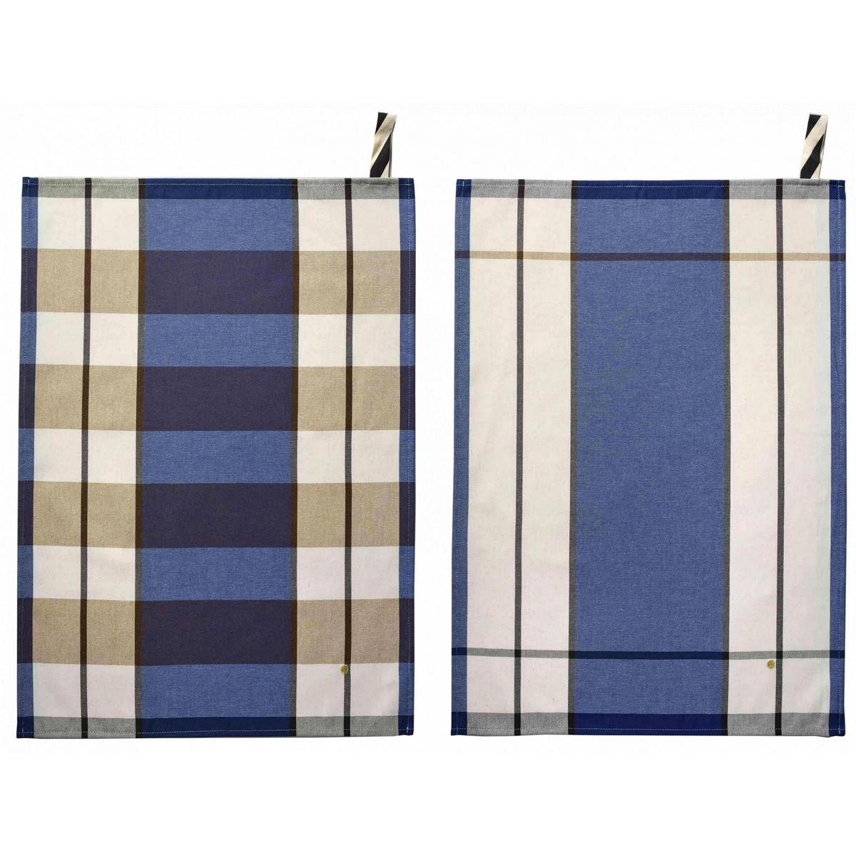 La cerise sur le gâteau Geschirrtuch Geschirrtuch (2 Set) Archie Indigo 50x70 cm, (1-tlg., 1 x Geschirrtuch), gewebt