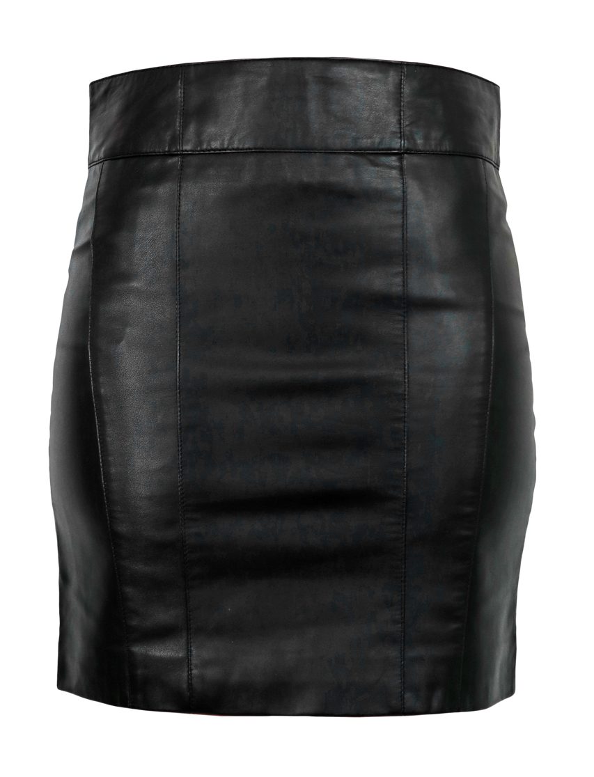 RICANO Lederrock 1265 Skirt Lederrock im Jeansrock-Stil als High Waist Rock