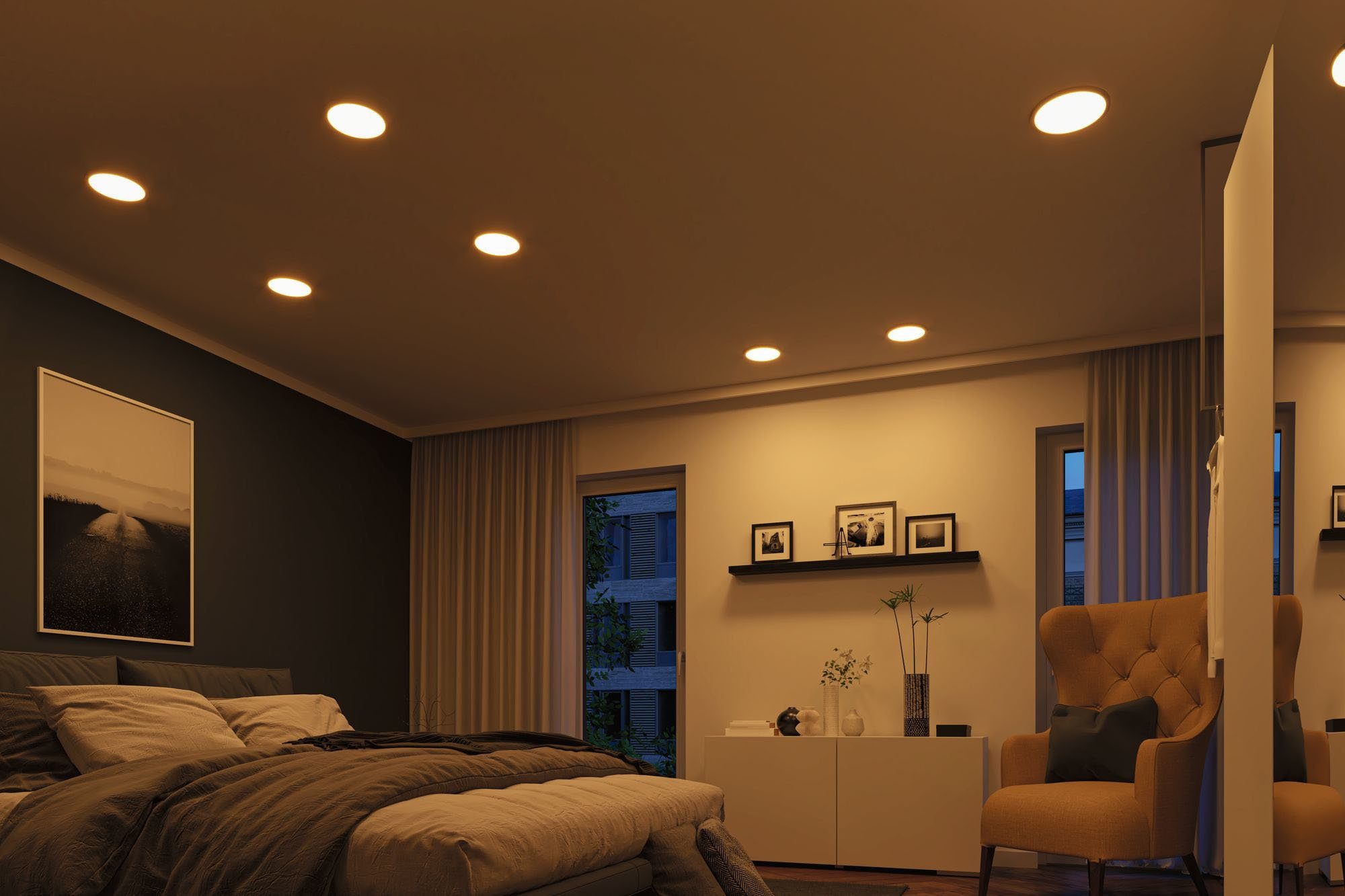 Paulmann LED Einbauleuchte Areo, integriert, WarmDim-Stepschaltung fest Memoryfunktion, LED Warmweiß, LED-Modul
