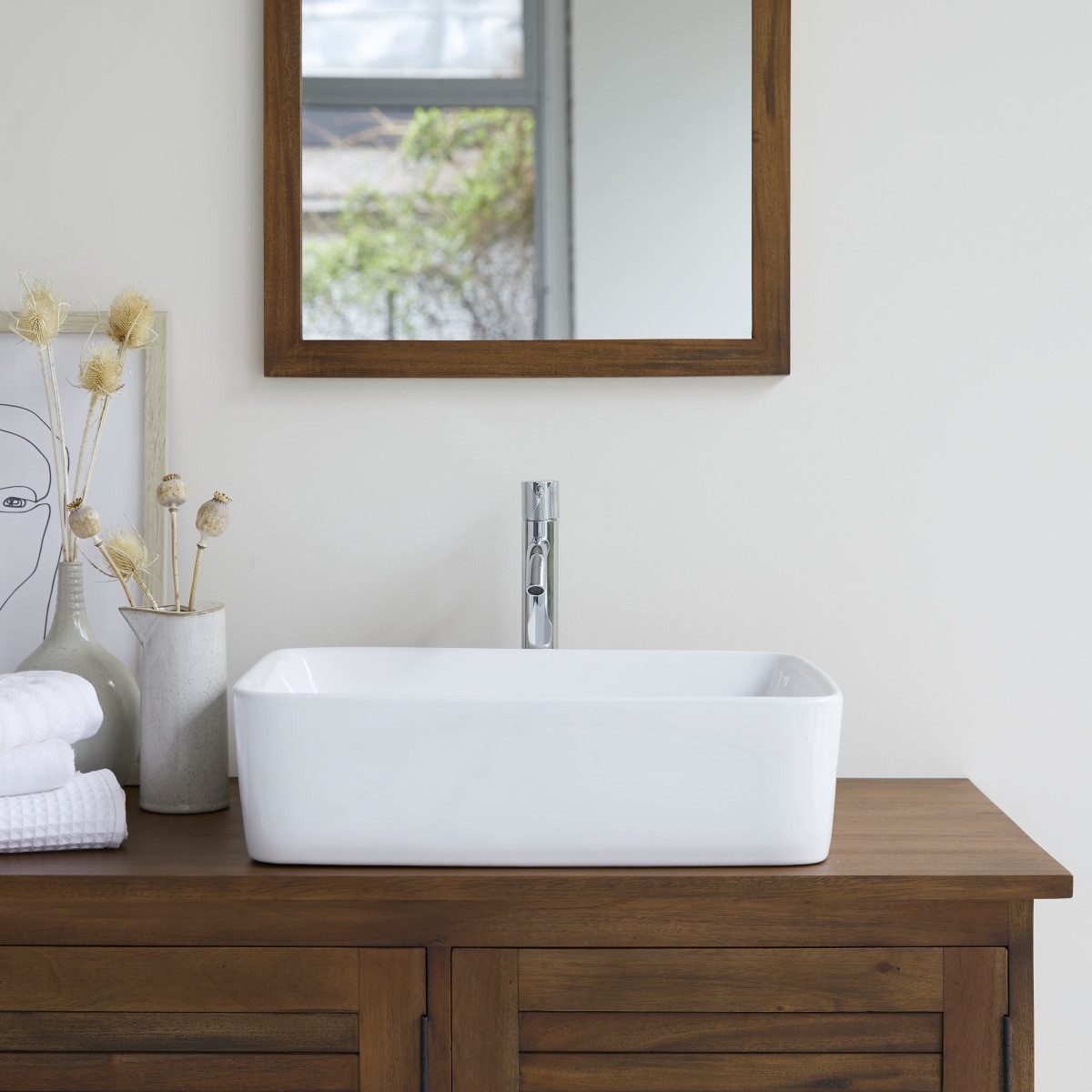 Tikamoon Waschbecken Waschbecken aus keramik Aufsatzwaschbecken Badezimmer Waschtisch Becke