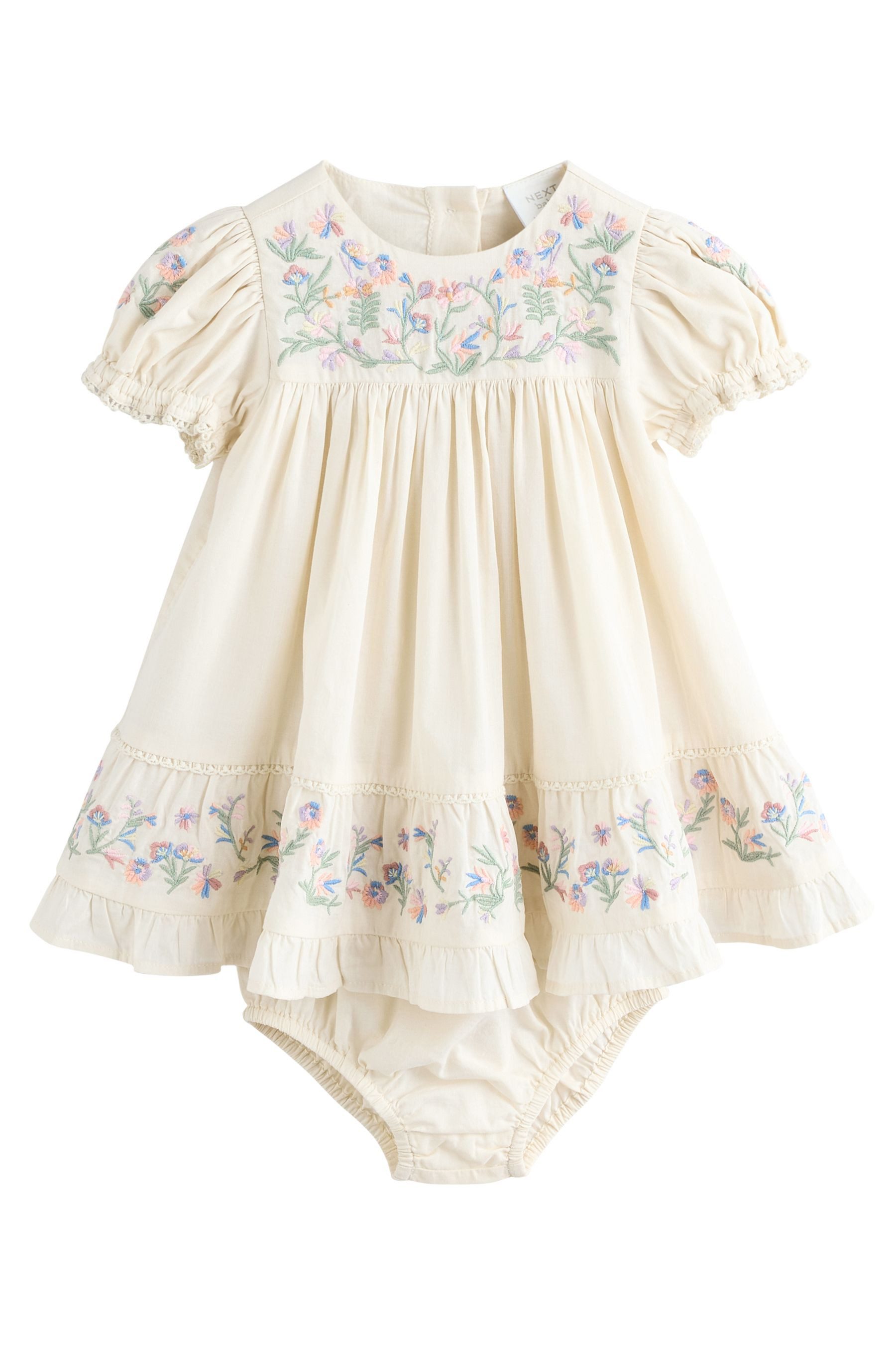 Next Sommerkleid Babykleid mit Stickereien aus 100 % Baumwolle (2-tlg)
