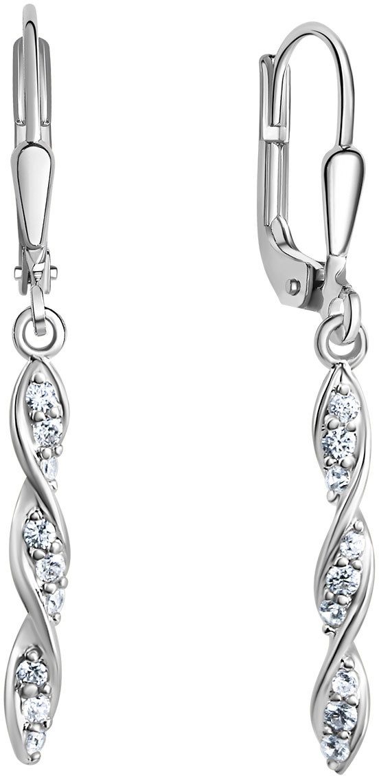 Firetti Paar Ohrhänger Schmuck Geschenk Silber 925 Ohrschmuck Ohrringe verschlungen, mit Zirkonia (synth)