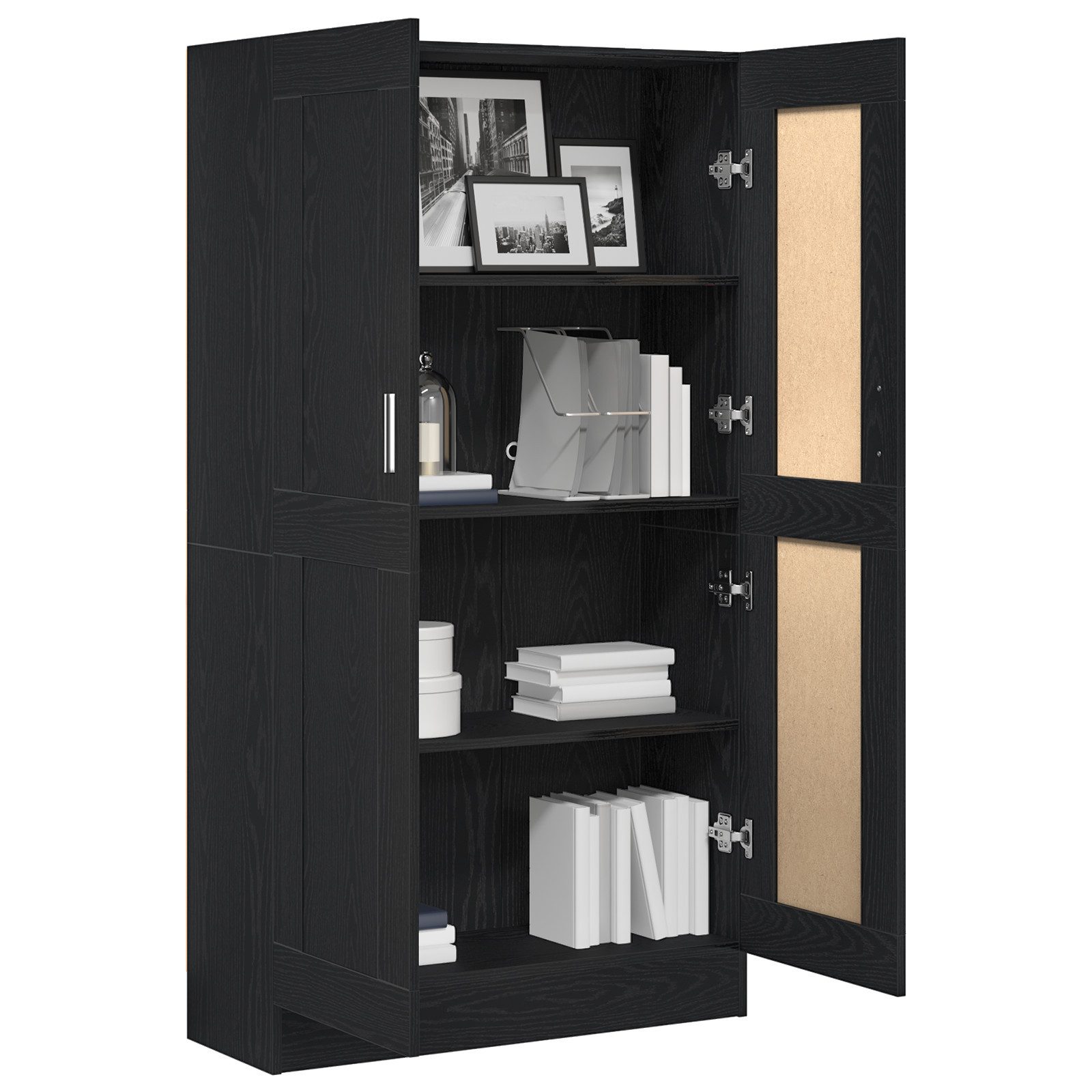 vidaXL Bücherregal Bücherregale 2er Set Schwarz Eiche 165x30,5x150 cm Holzw günstig online kaufen