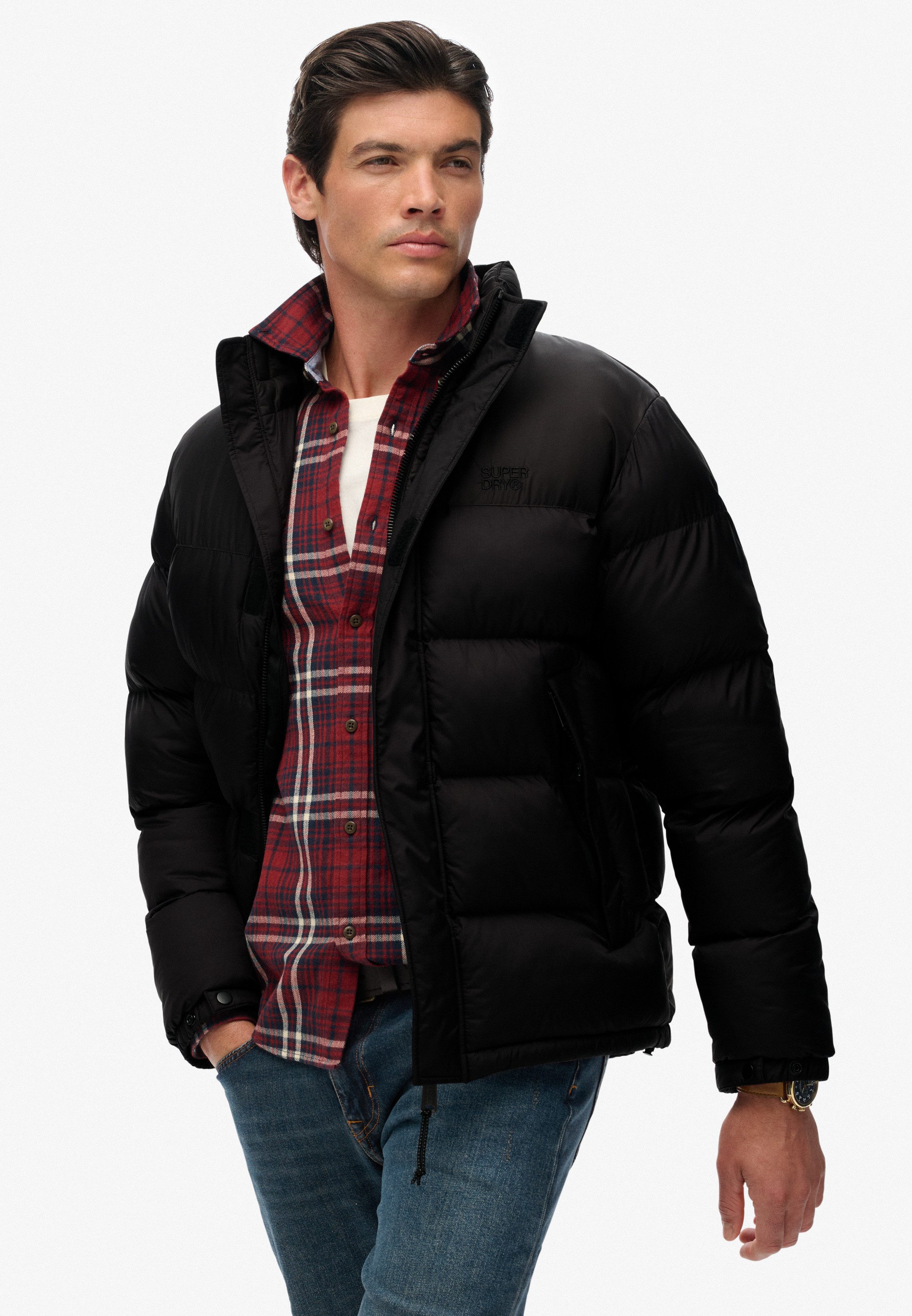 Superdry Steppjacke NON HOODED TECH PADDED JKT aus Nylon, Loose Fit, mit hochschließendem Kragen