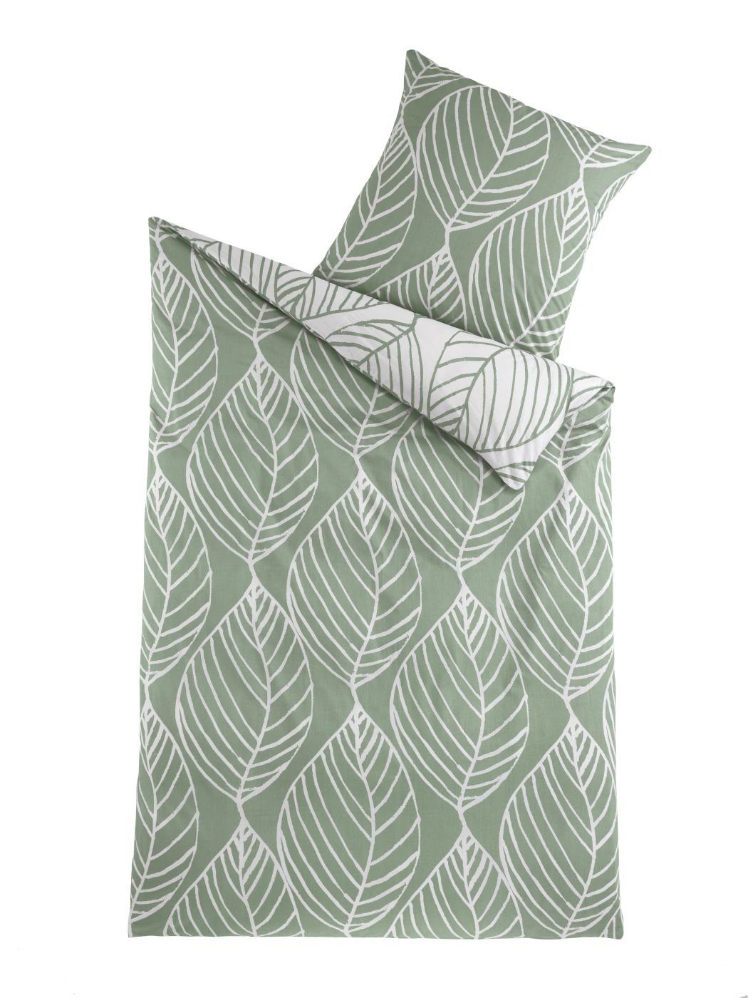 Optidream Bettwäsche Set Renforcé 135x200 Baumwolle Legolas-Wende weiss gruen, Renforcé, 2 teilig, Sommer Geschenke Idee Frauen Männer weich sale Reißverschluss Partner