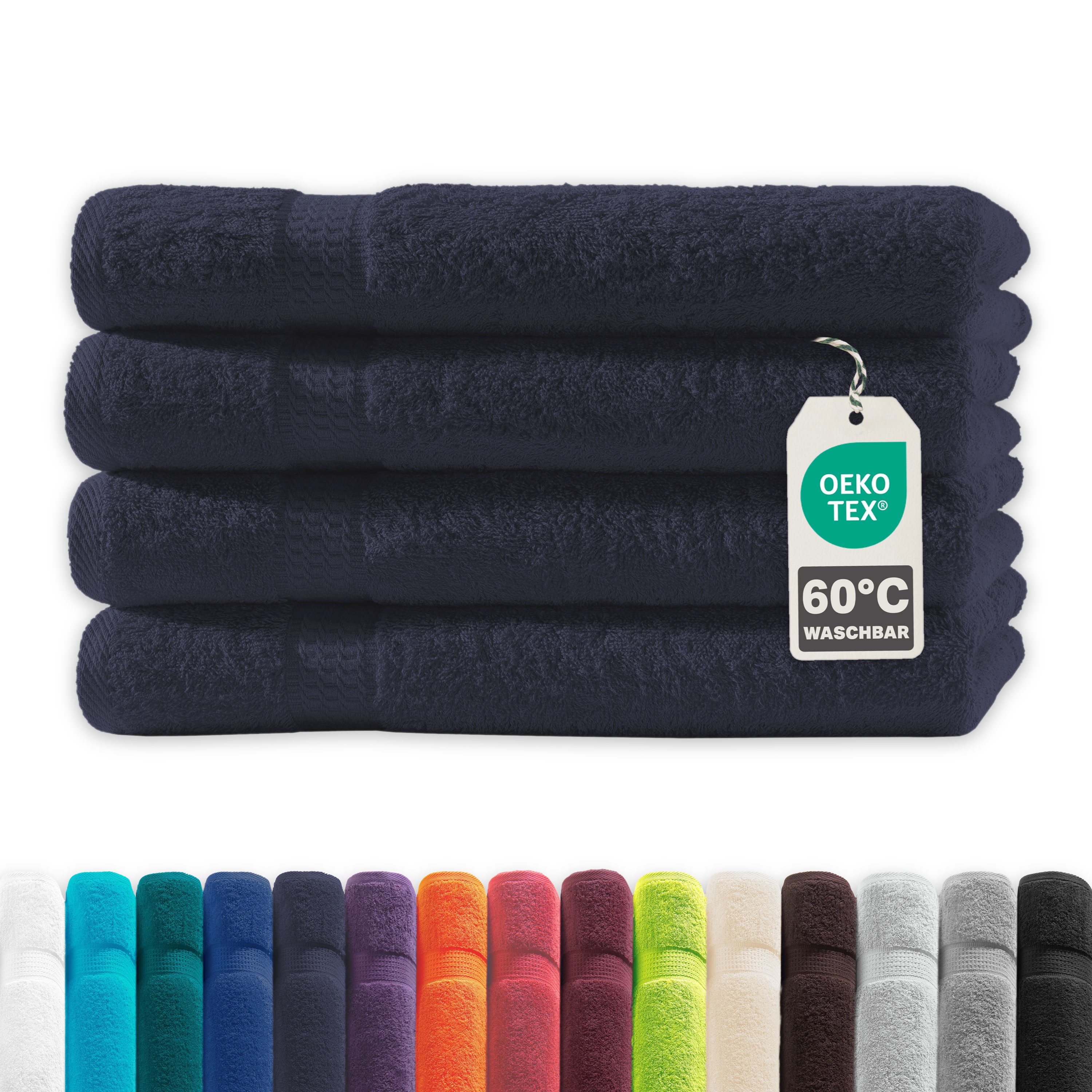 Devior Handtuch Set Frottierserie Elegance in vielen Farben, hochwertig mit 500 g/m², Handtücher - 100% Baumwolle (4-St), 50x100 cm, saugstark, schnelltrocknend, pflegeleicht & geruchsneutral