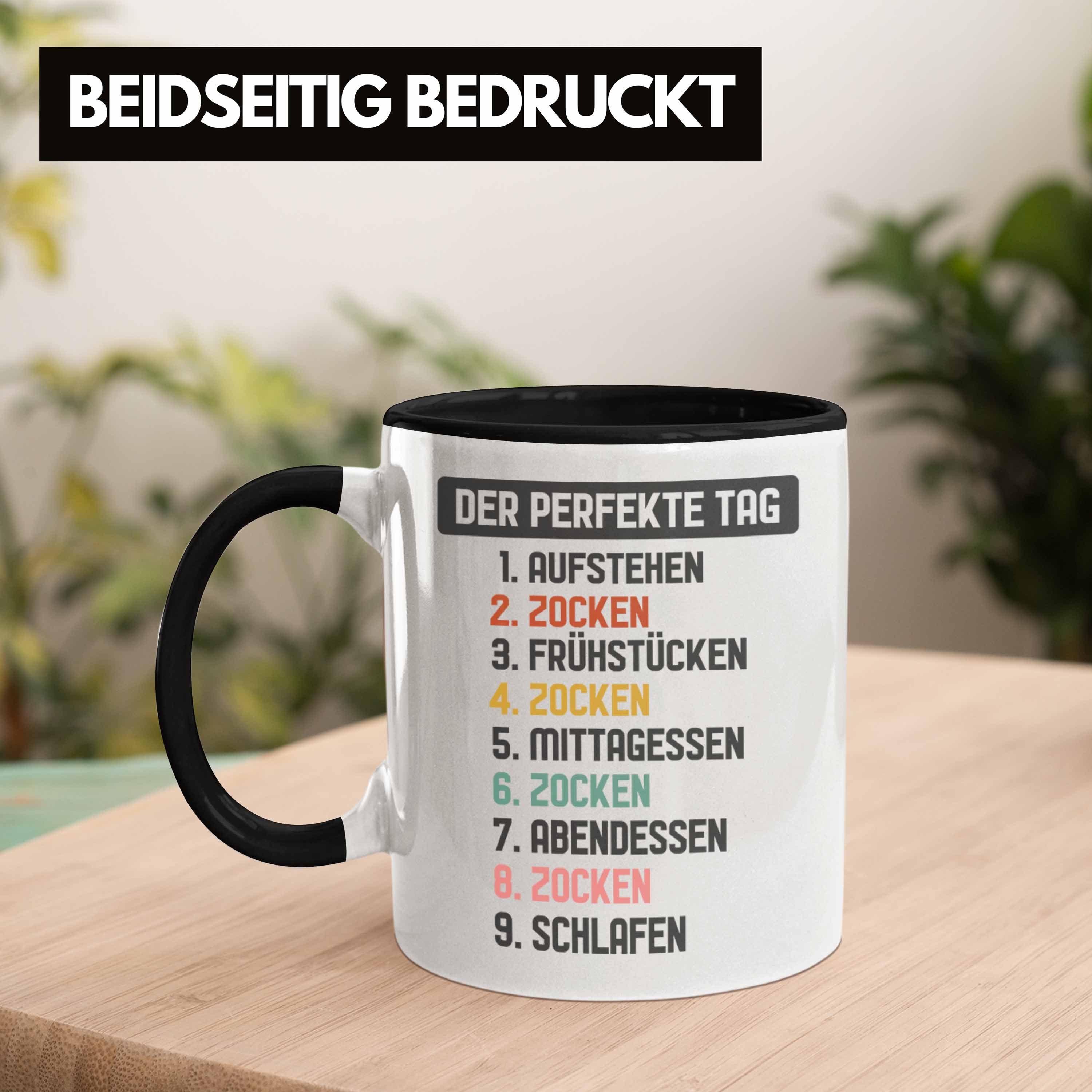 Trendation Tasse Tag Kaffeetasse Schwarz mit - Der Perfekte Gamer Jungs Trendation Zocker Tasse Gaming Geschenk Junge Spruch