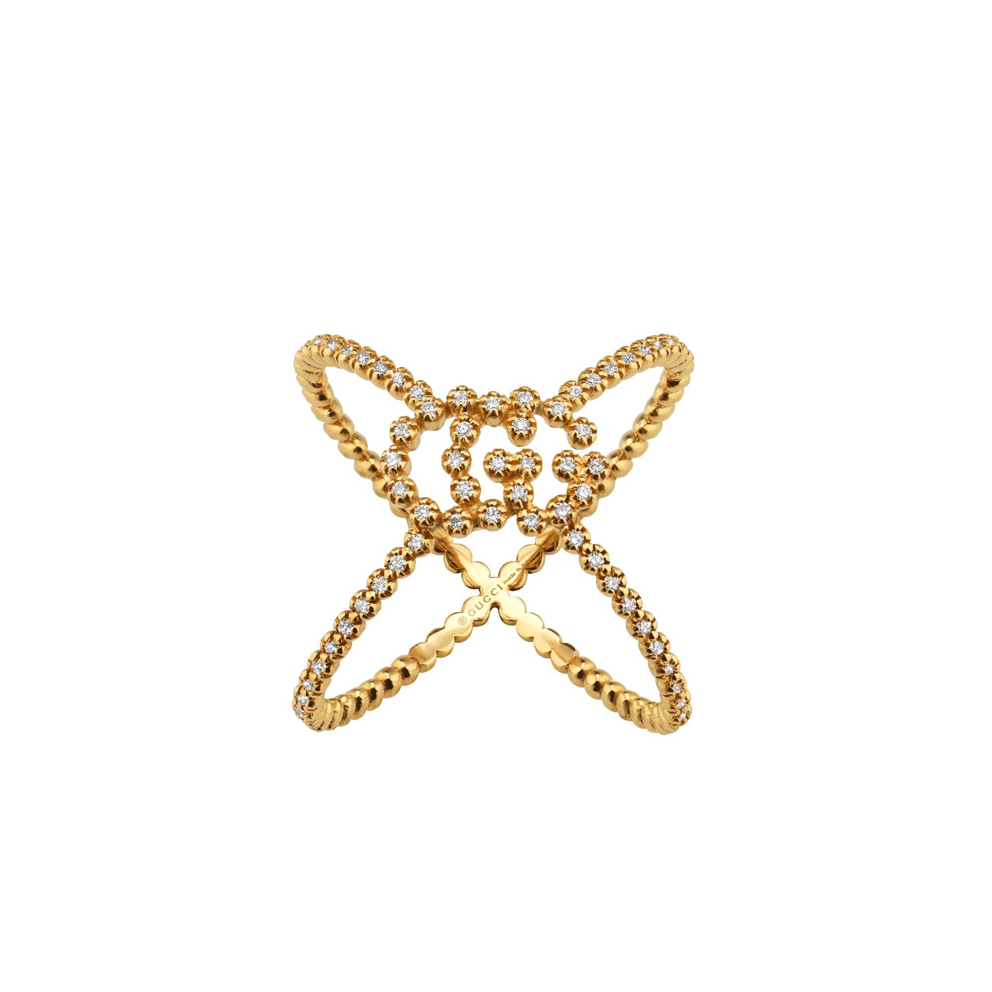 GUCCI Silberring GG Running X Diamant