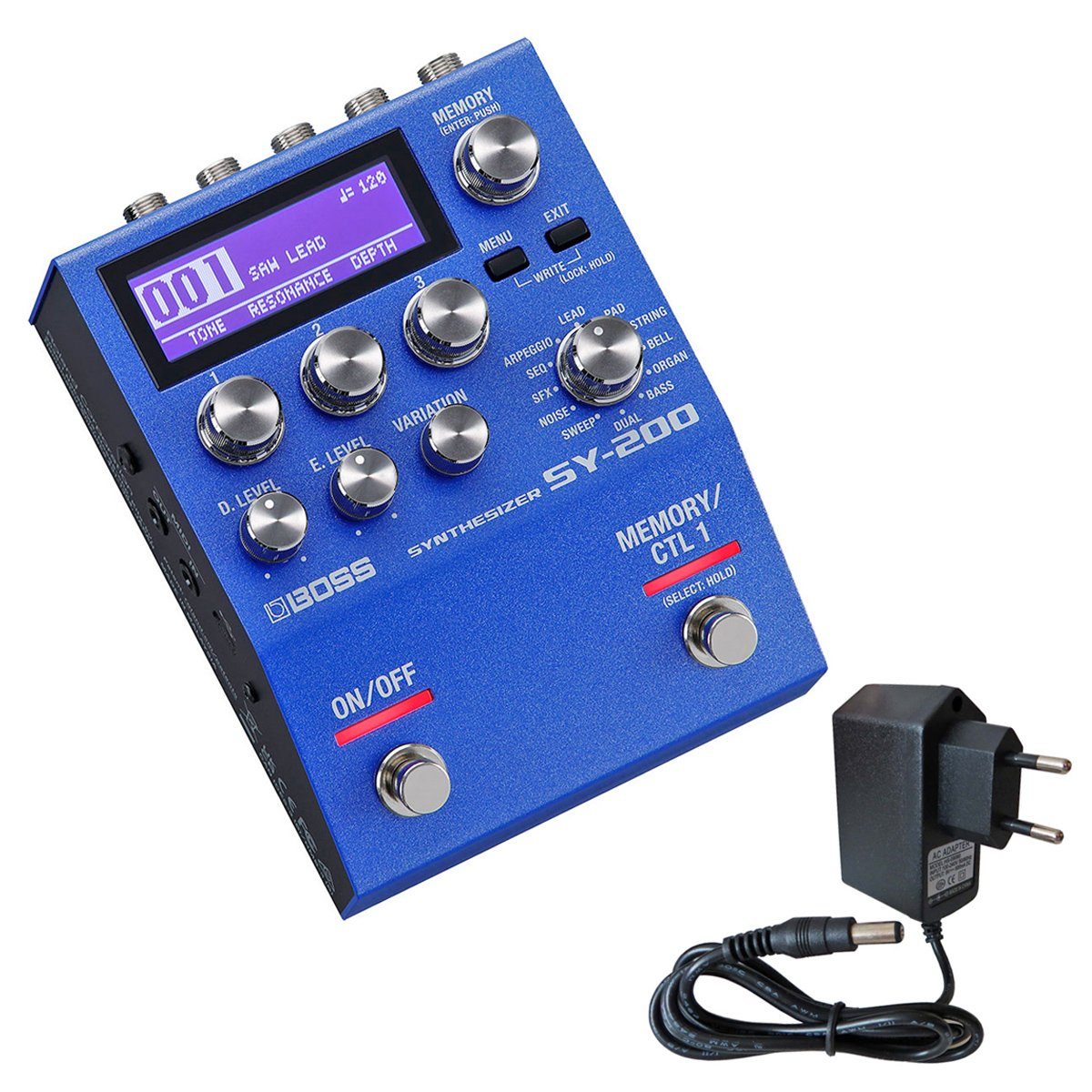E-Gitarre Boss SY-200 Synthesizer Effektgerät mit Netzteil
