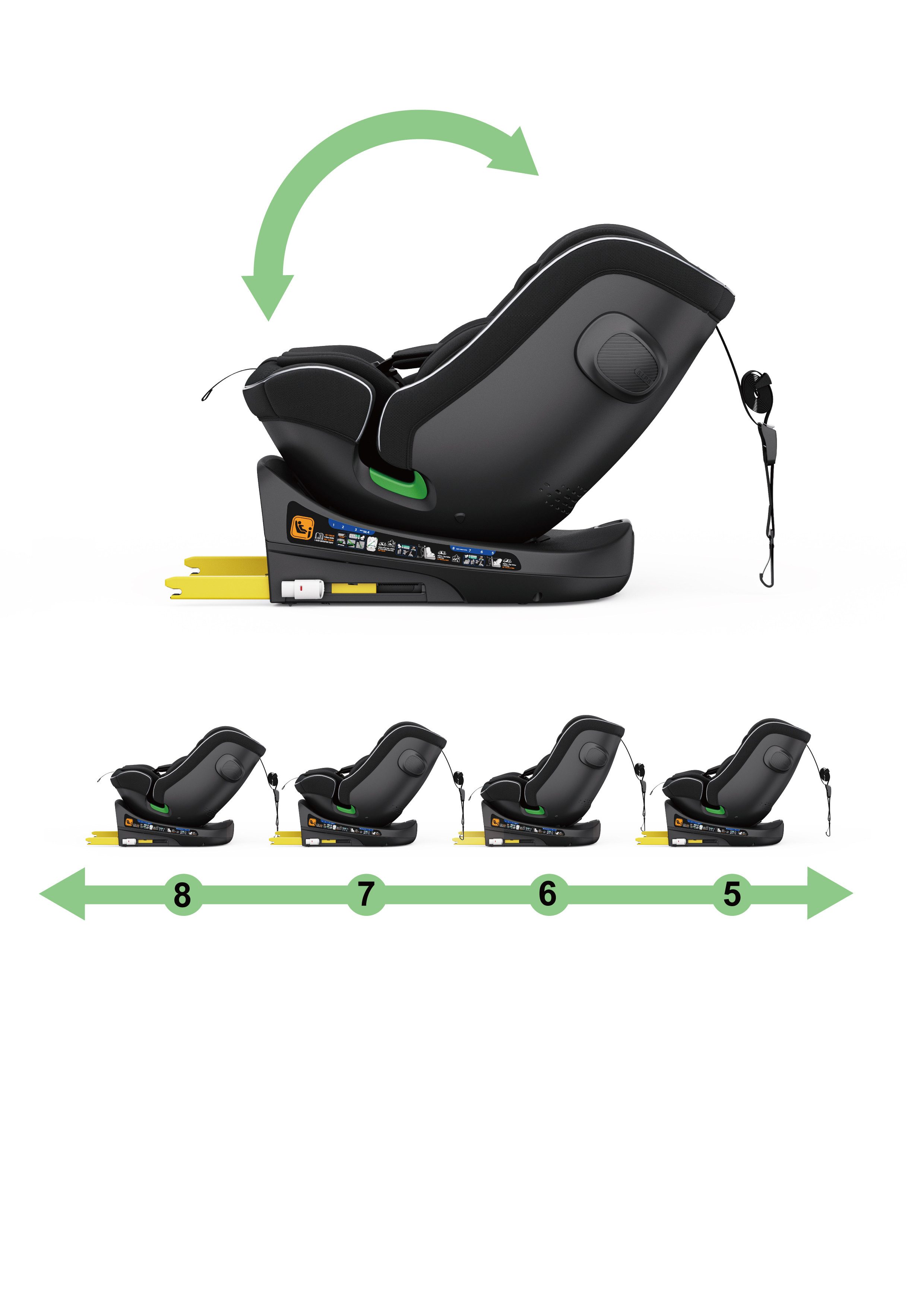 XOMAX Autokindersitz XOMAX Nova Kindersitz mit ISOFIX Auto 0-36kg AUTOSITZ 360°Drehbar, bis: 12 Jahre, (1-tlg) – Bild 5 von 5