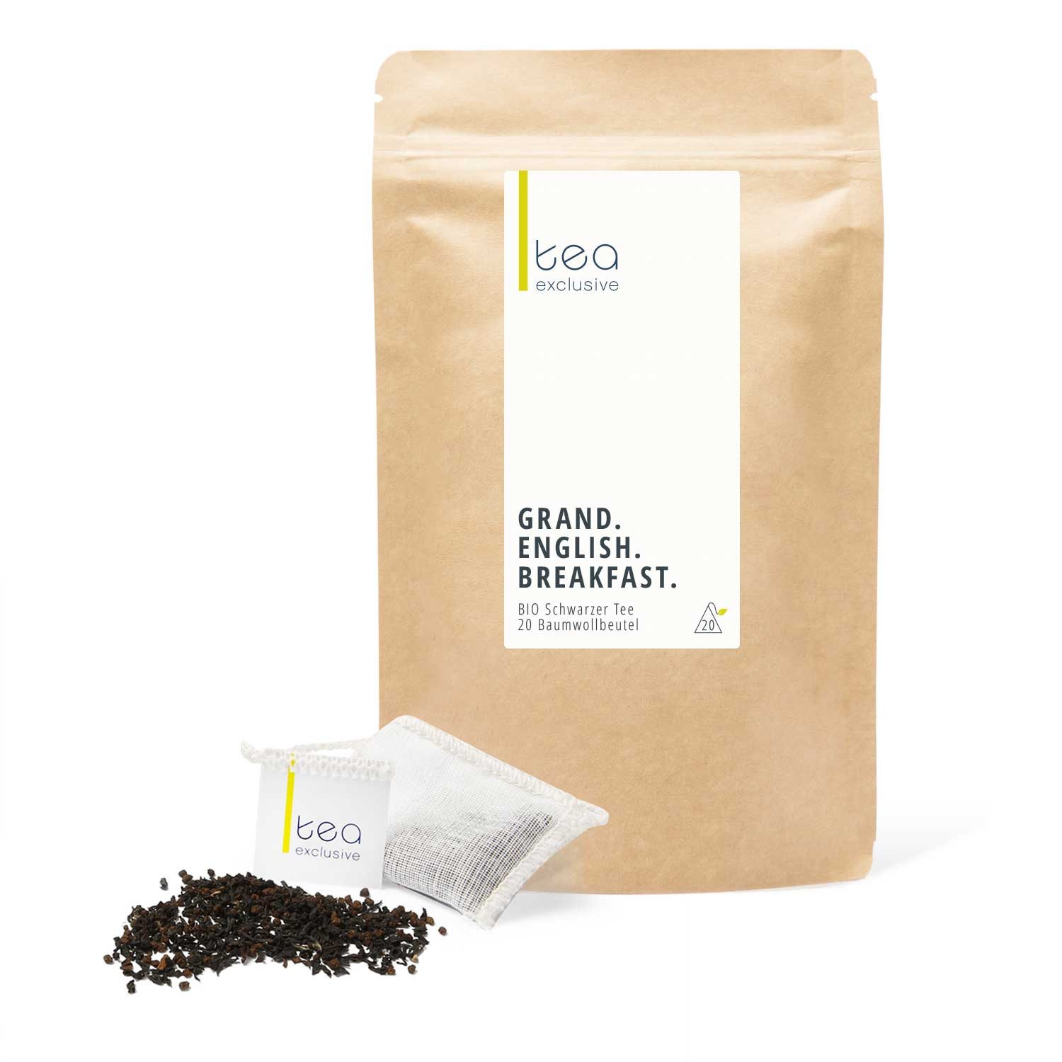 tea exclusive Tee Grand English Breakfast, BIO Schwarzer Tee, 20 Teebeutel