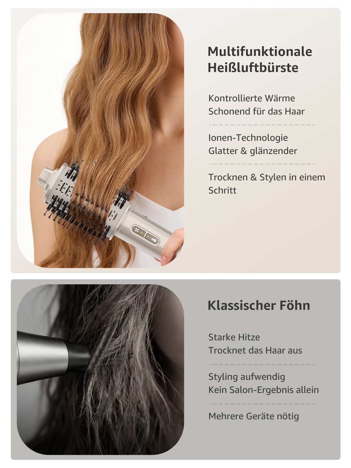 MCURO Multihaarstyler 7-in-1 Haarstyling Set Warmluftbürste 110000 U/min Ionen Haartrockner, 1400W, Lockenstab Auto-Wrap,Glätteisen, Föhn mit Diffusor,mit Reisebox