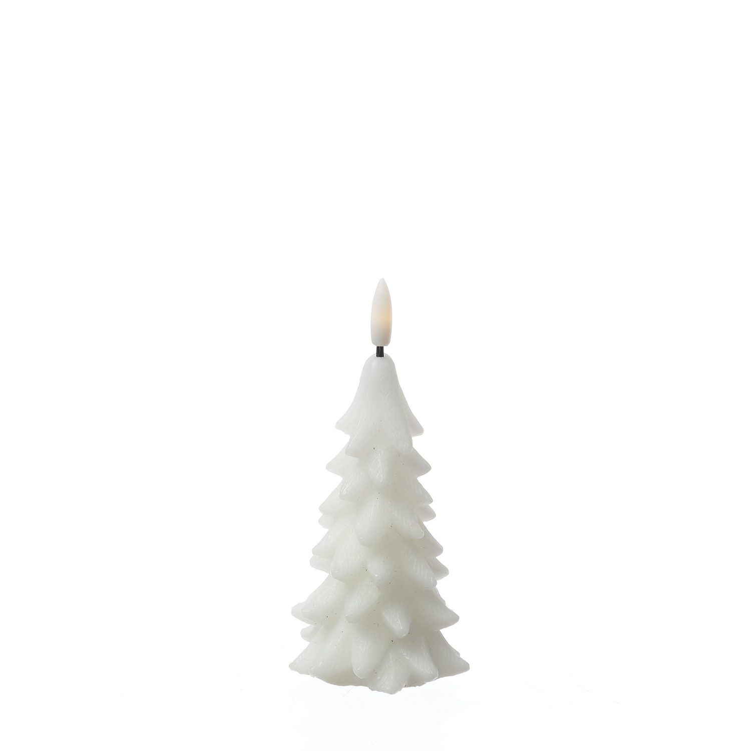 MARELIDA LED-Kerze Tannenbaum Weihnachtsbaum Baumform Echtwachs H: 16cm Timer weiß, LED Classic, warmweiß (2100K bis 3000K)