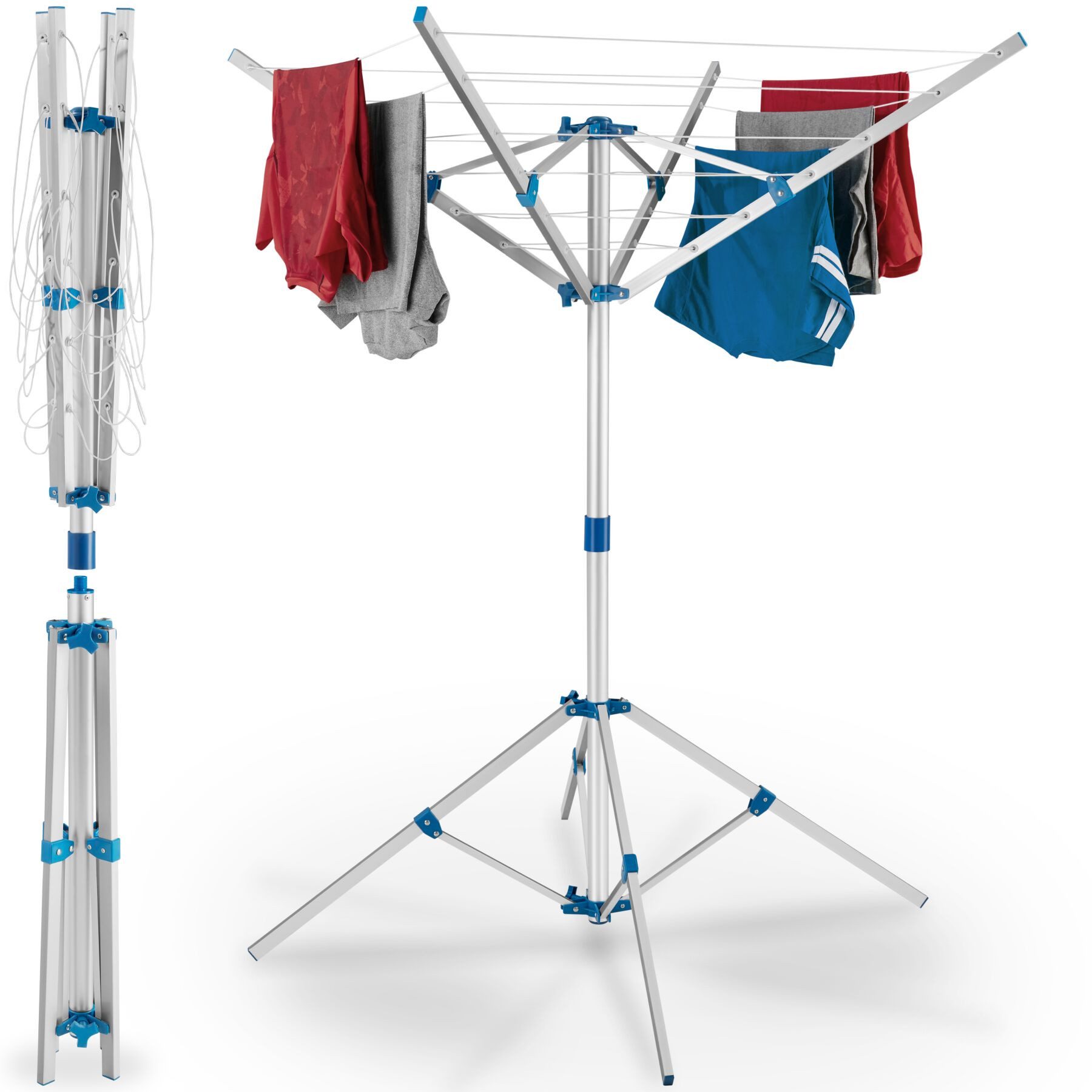 tectake Wäschespinne Mobile Wäschespinne, aus Aluminium