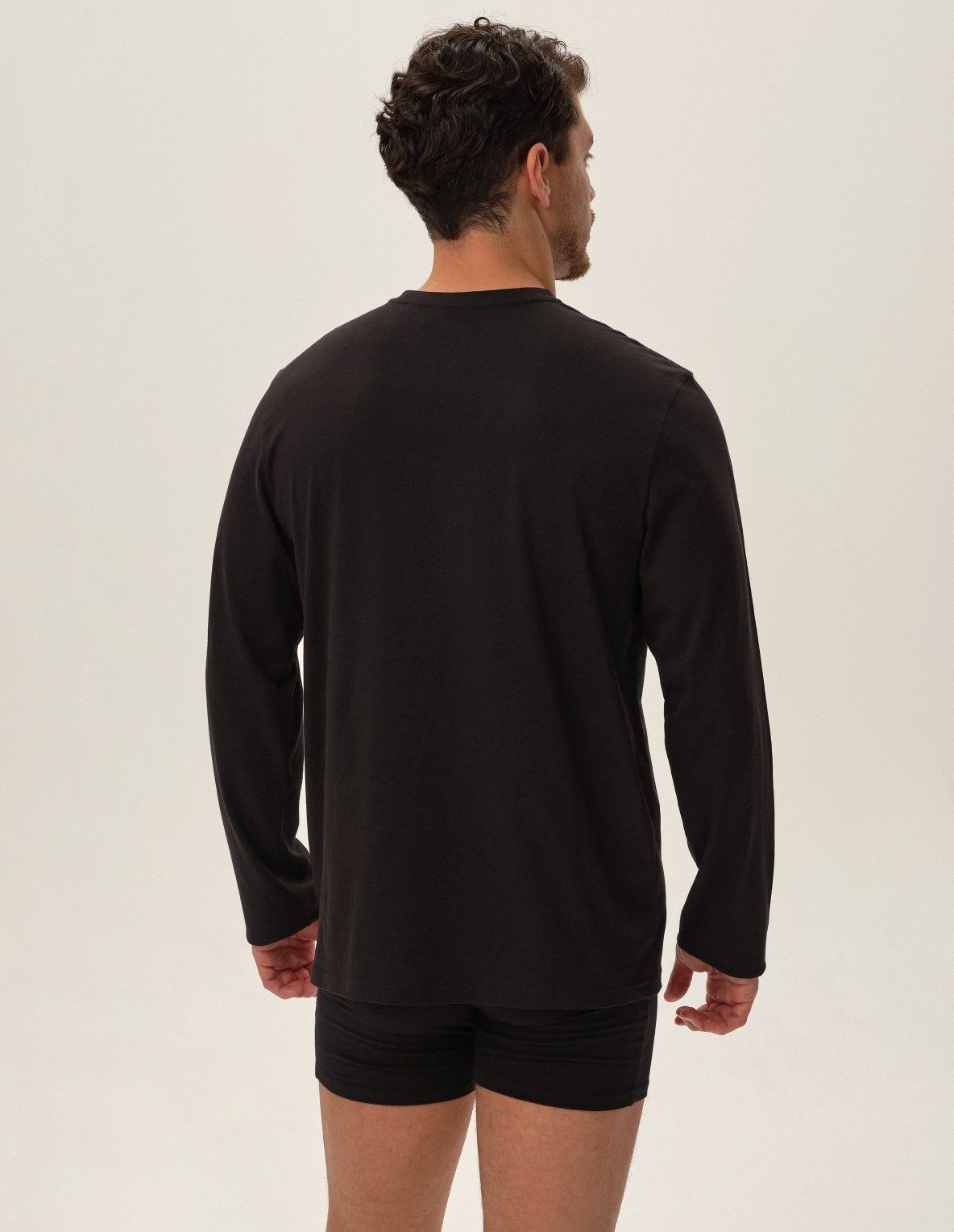 Henderson T-Shirt Baumwoll-Langarmshirt mit V-Ausschnitt im 2er-Pack. Hunter (2-tlg., 2er-Pack)