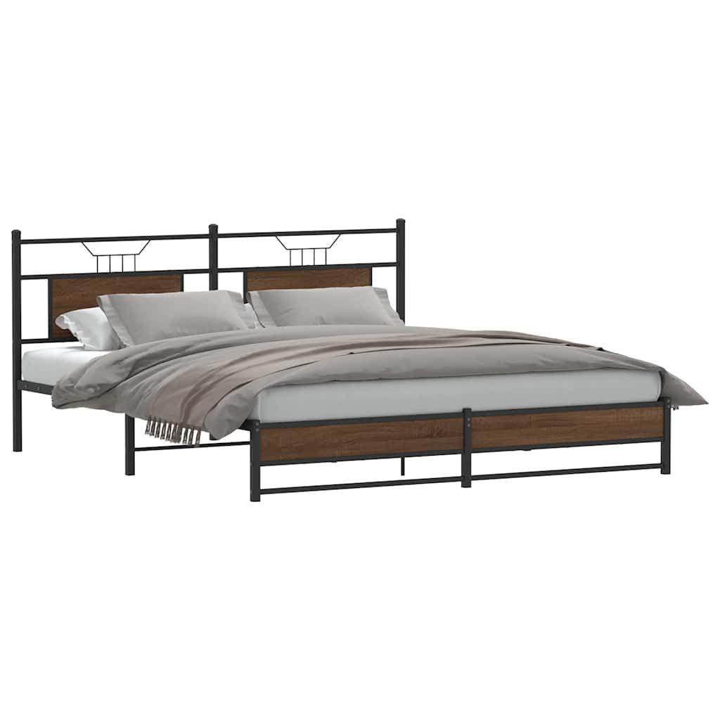 vidaXL Bett Metallbett ohne Matratze Braun günstig online kaufen