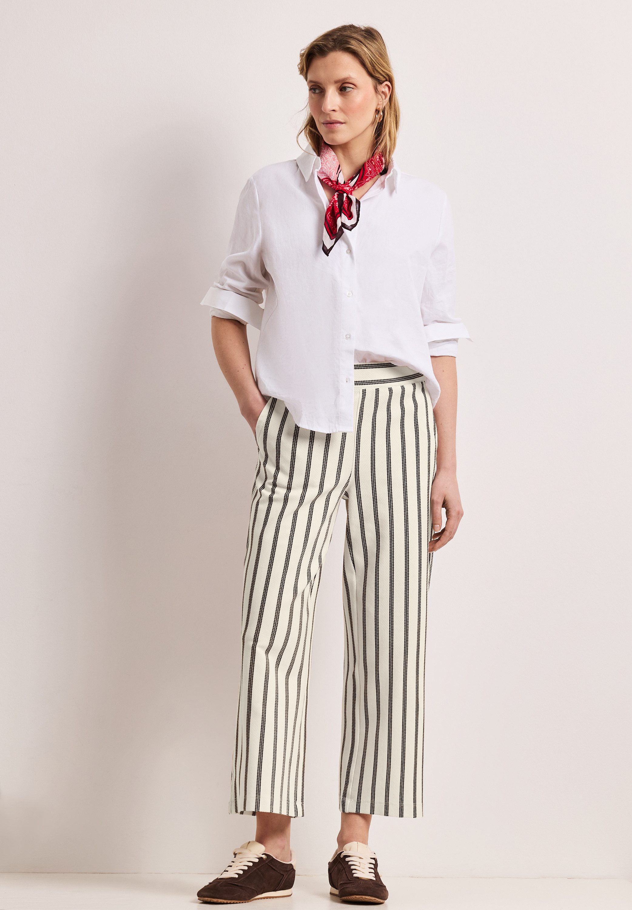STREET ONE Jerseyhose im Streifendesign