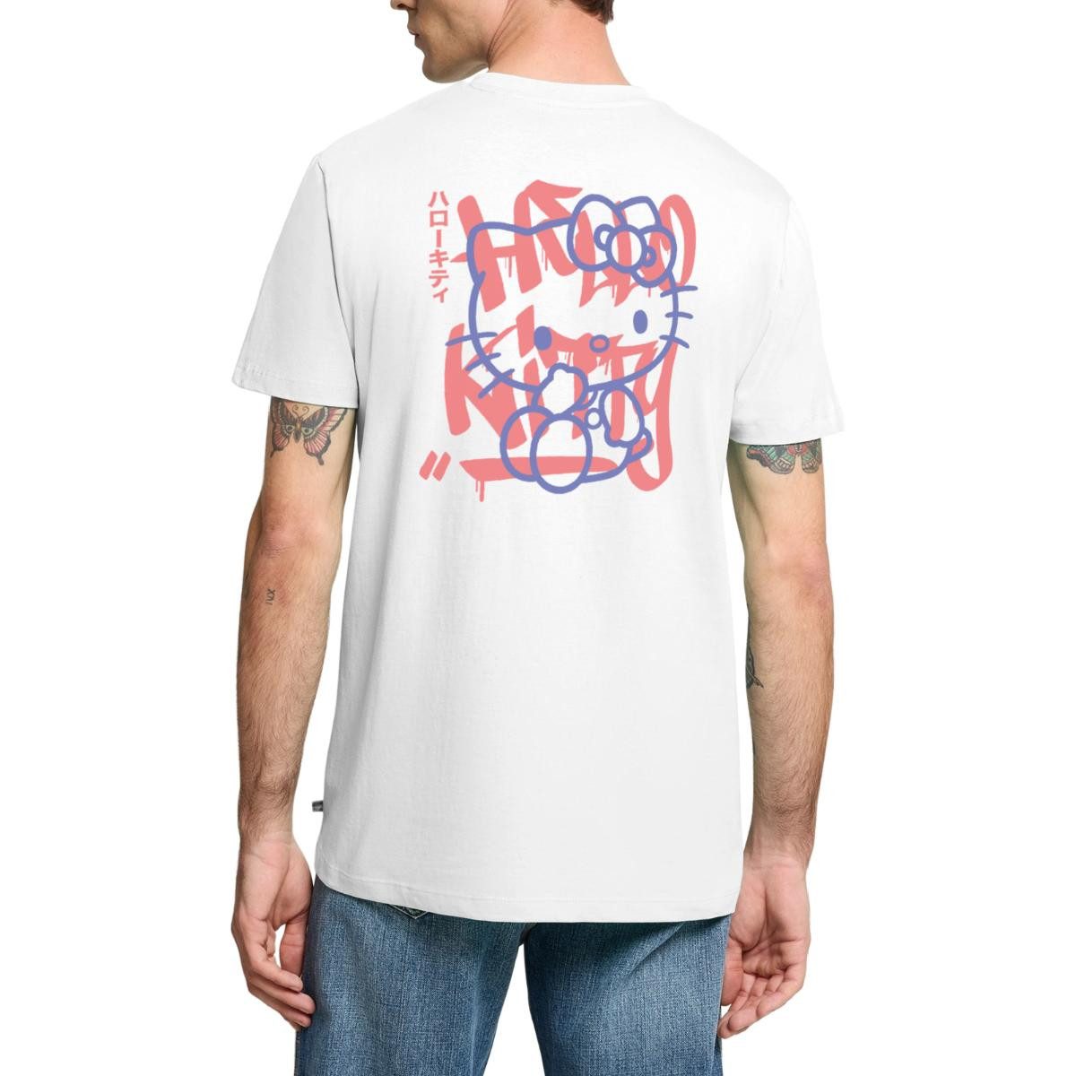 T-Shirt Hello Kitty Mit Schriftzug Graffiti Stil Männer Premium T-Shirt