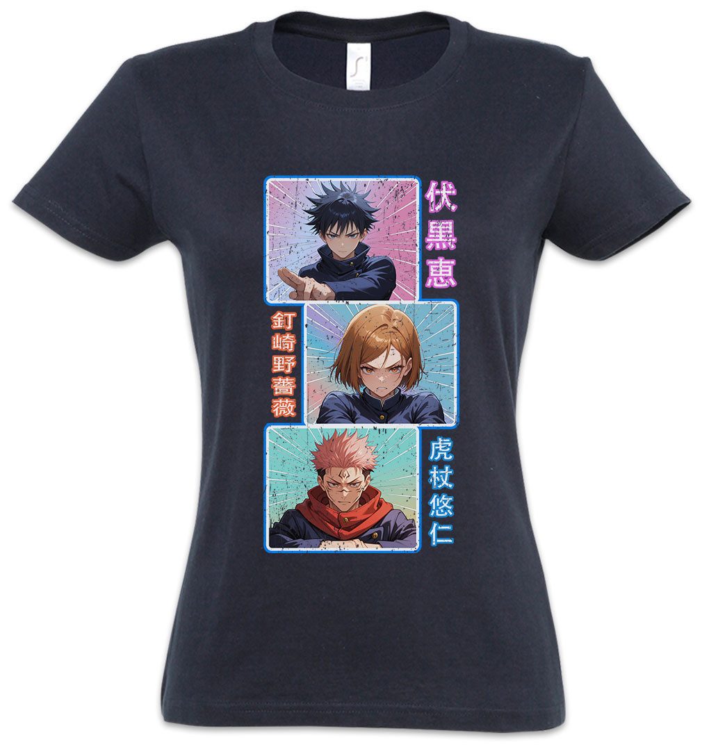 Urban Backwoods Print-Shirt Jujutsu Group Damen T-Shirt Yuji Itadori Gojo Kaisen Satoru Fushiguro (1-tlg) Series Serie Megumi Japan