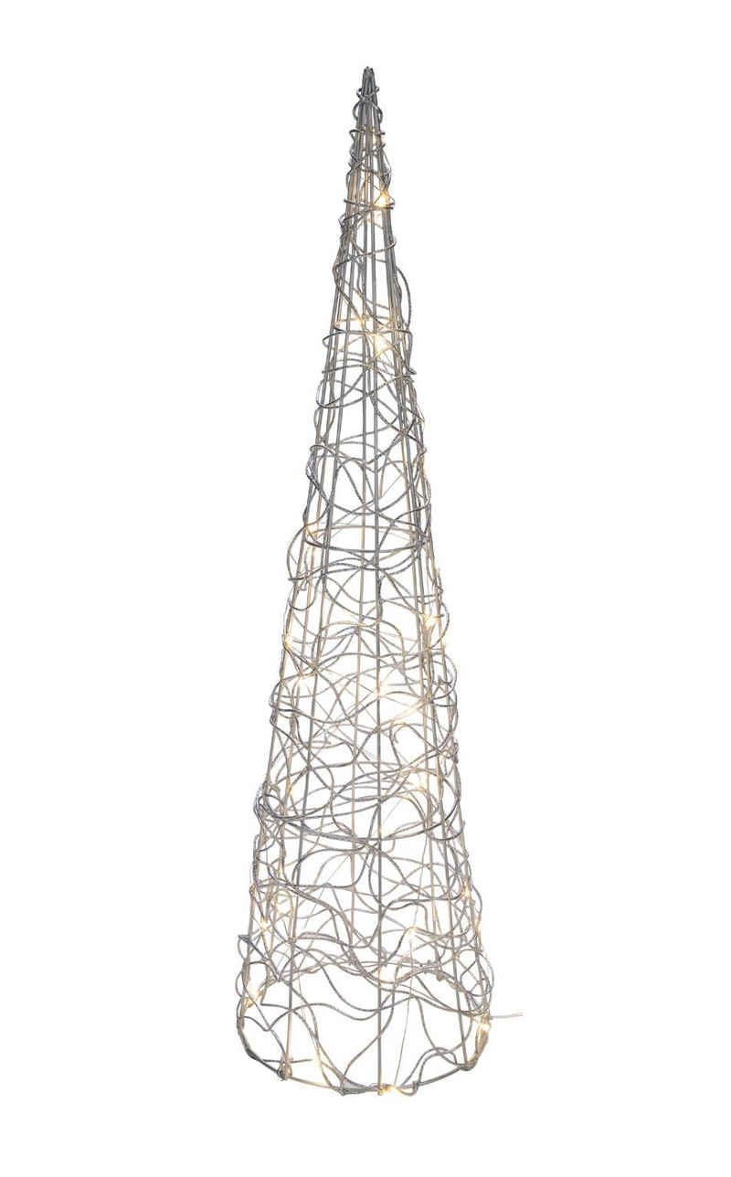Spetebo Weihnachtspyramide Deko Leuchtkegel - 60 x 17 cm - mit 40 LED, 40 warmweißen LED - batteriebetrieben mit Timer - Leuchtpyramide