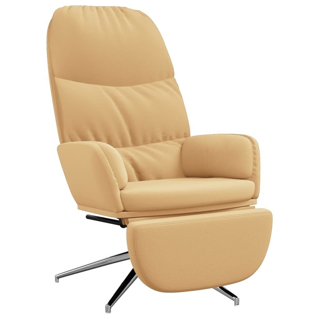 furnicato Sessel Relaxsessel mit Fußstütze Wildleder-Optik Cremeweiß