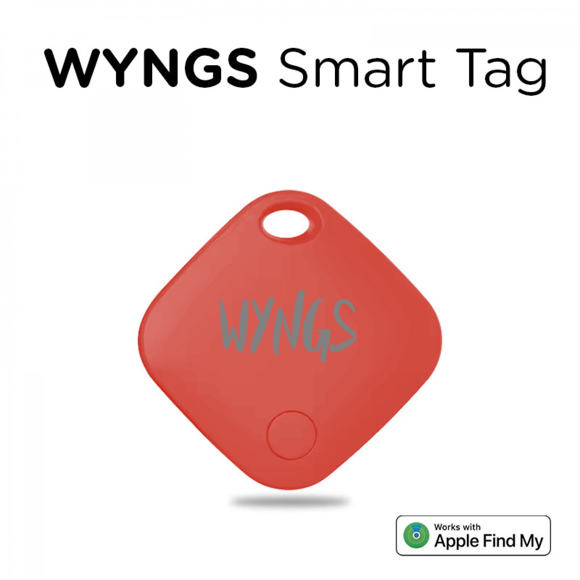 WYNGS Air Tag Schlüsselfinder Rot – Kompatibel mit Apple 'Wo ist?' & iOS GPS-Tracker
