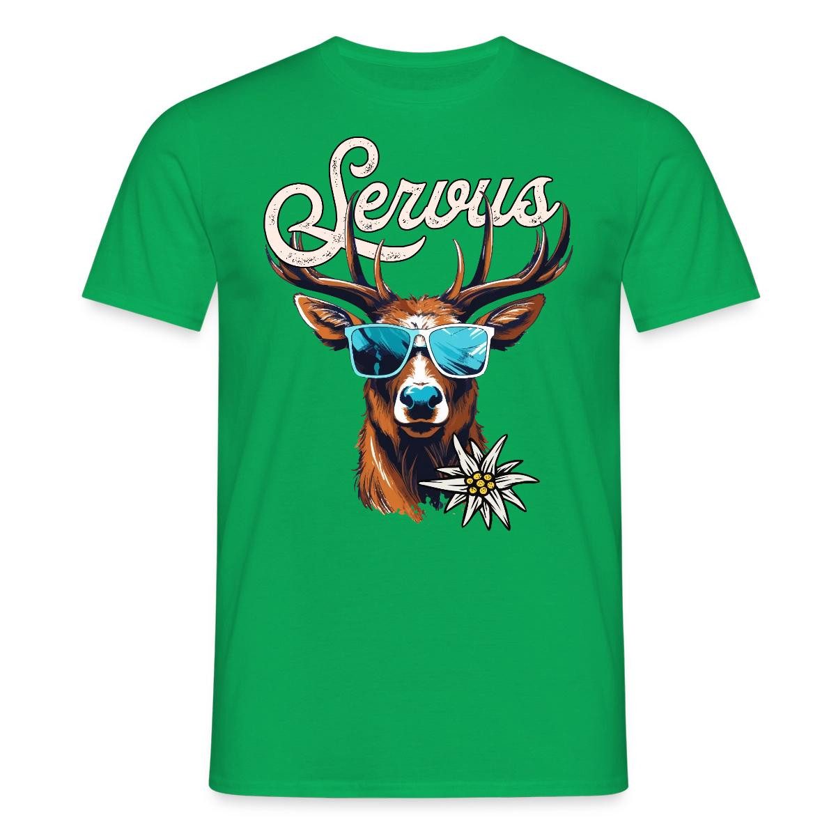 Spreadshirt T-Shirt Servus Hirsch Mit Sonnenbrille Oktoberfest Männer T-Shirt (1-tlg)