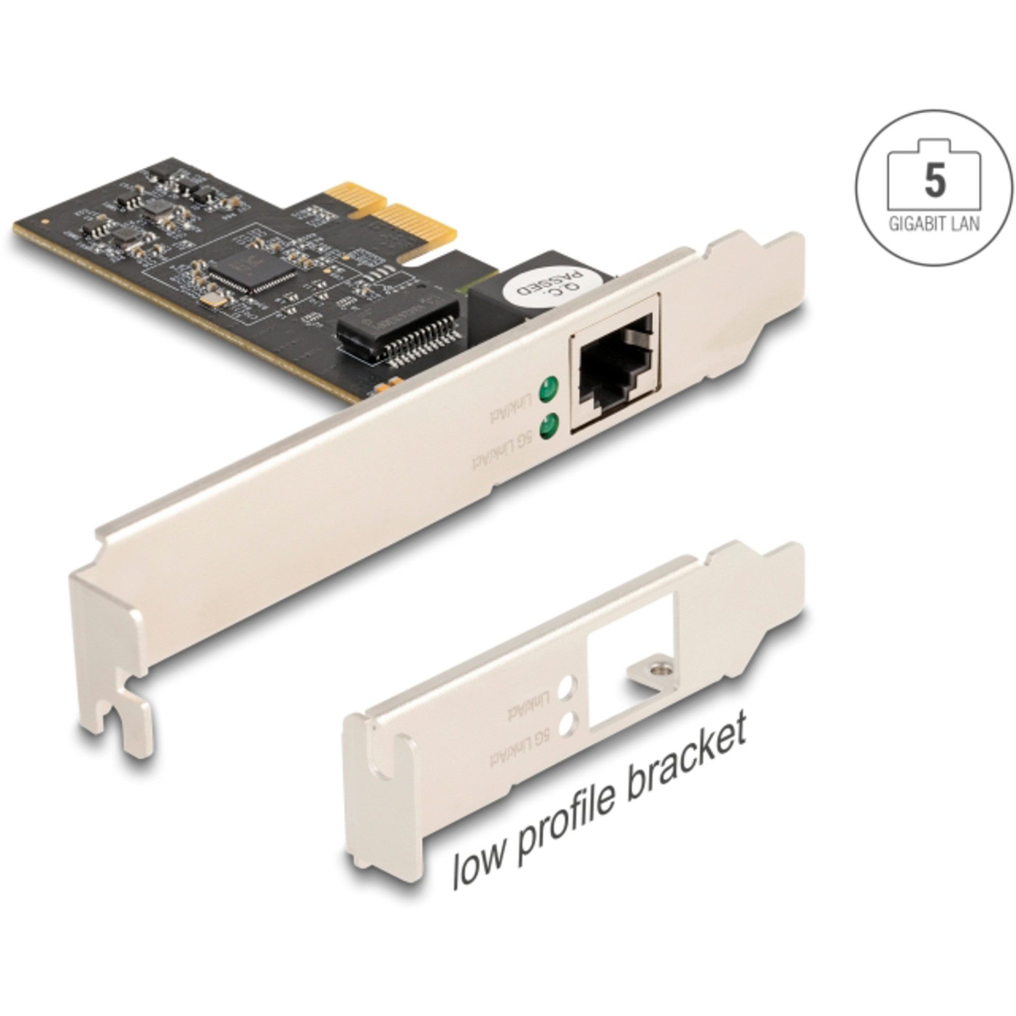 DeLOCK PCI Express x1 Karte zu 1 x RJ45 5 Gigabit Netzwerk-Adapter