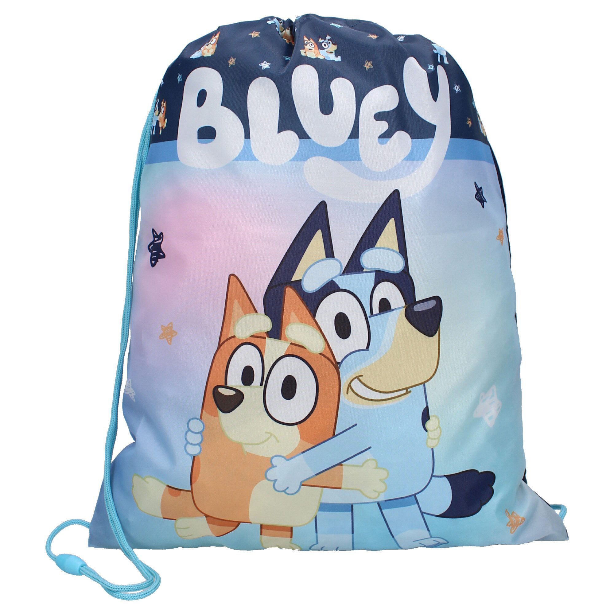 Bluey Turnbeutel Kordelzugbeutel Smoochy Kiss für Schule & Freizeit 44 x 36 cm