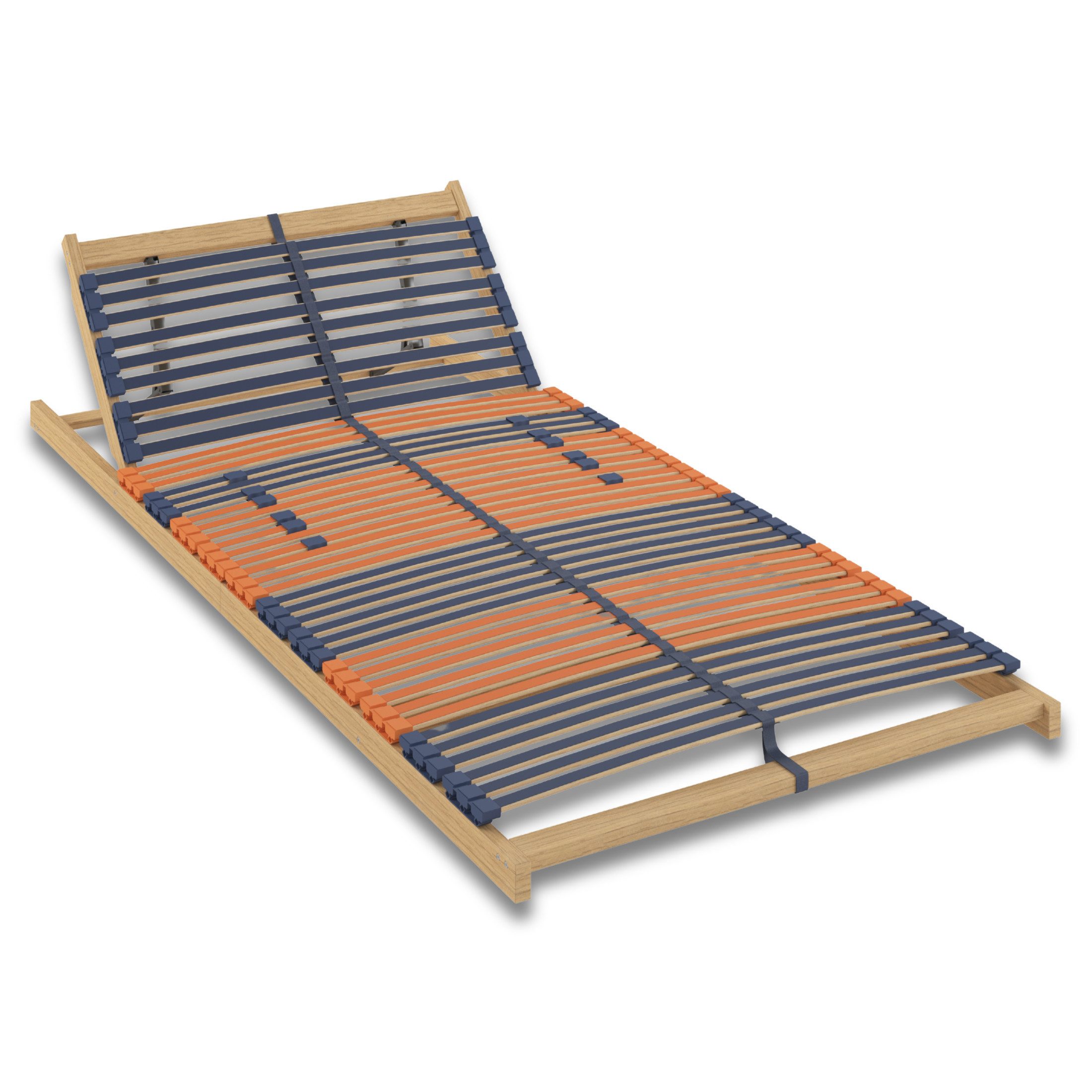 Lattenrost 140x200 – 42 Federholzleisten – 7-Zonen – Kopfteil & Härte verstellbar, Мебель-Gerner, Verstellbares Kopfteil, 44 Leisten, Härteverstellung