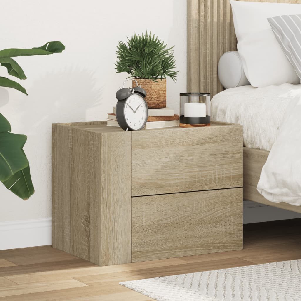 vidaXL Nachttisch Wand-Nachttisch Sonoma-Eiche 45x30x35 cm günstig online kaufen