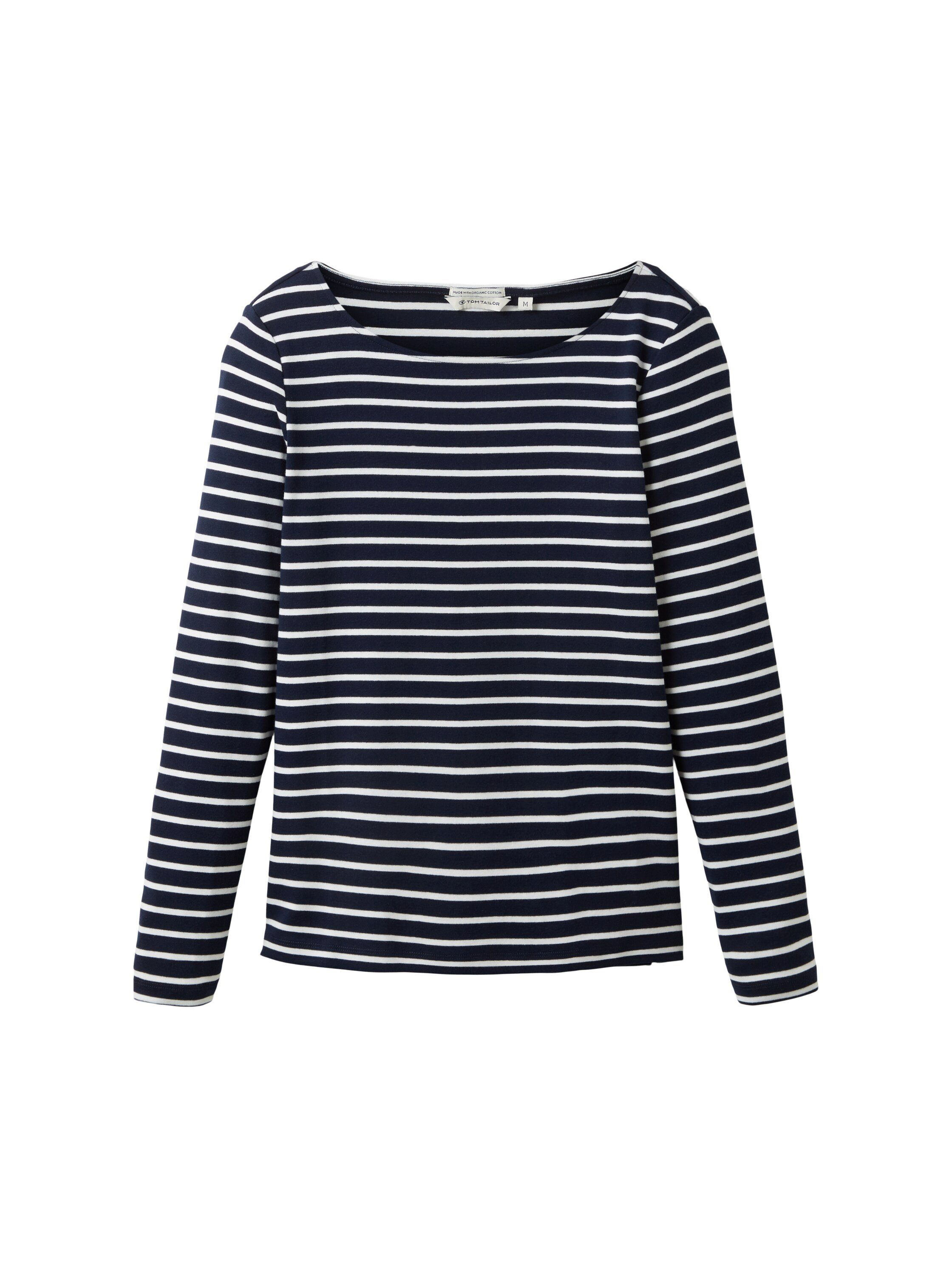 TOM TAILOR sky captain T-Shirt Streifenmuster blue mit